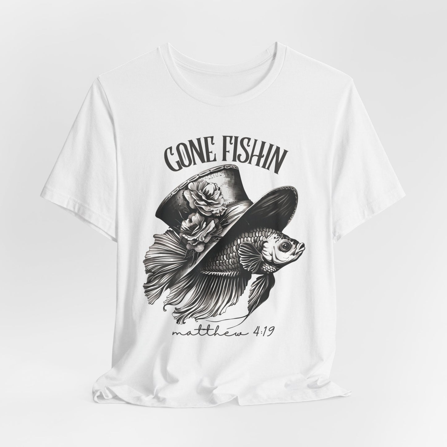 Gone Fishin' T-shirt - Unisex Jersey Short Sleeve Tee, Christian Merch, Christian Streetwear, Faith Based Shirt, Christian Apparel, Christian Shirts
