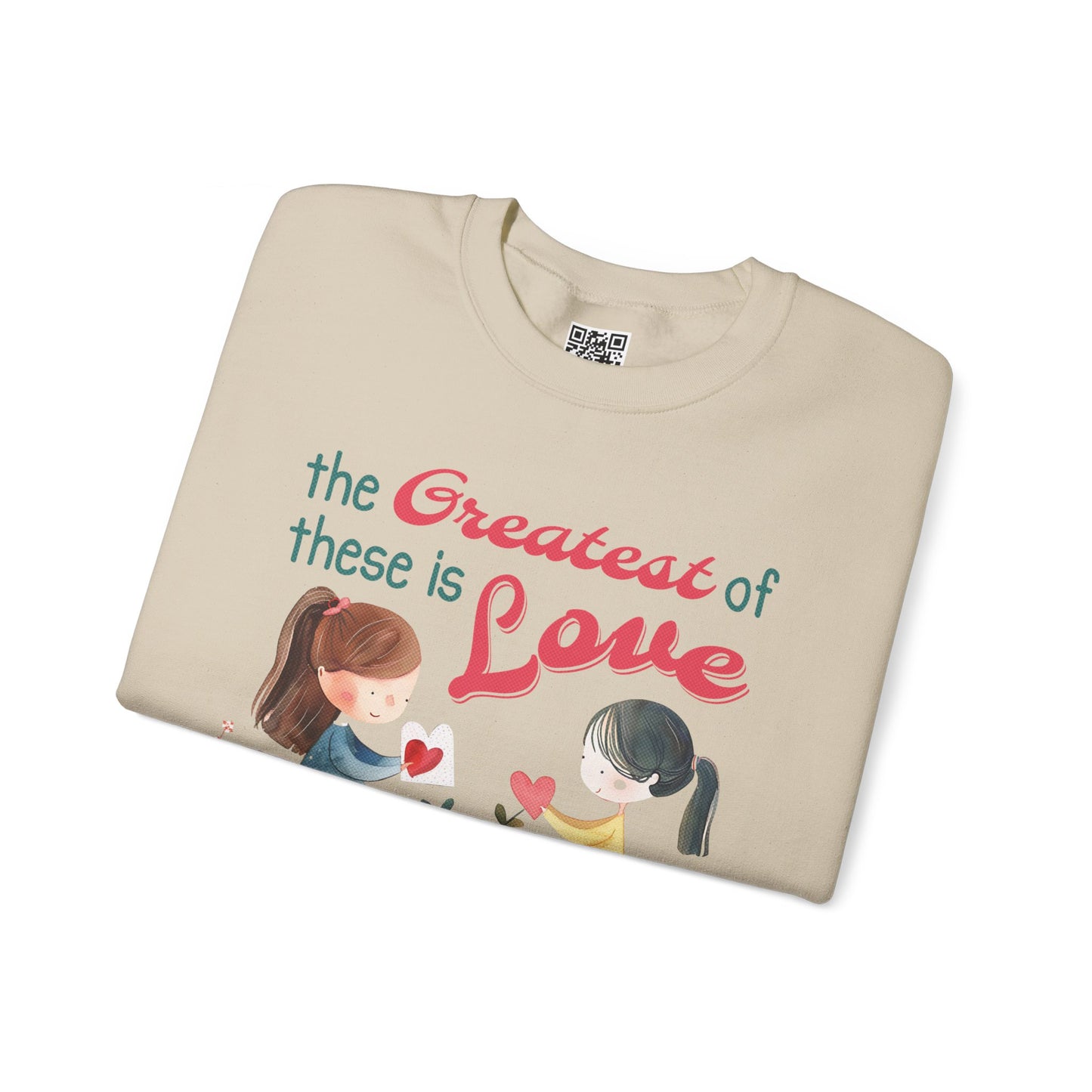 The Greatest of These is Love Unisex Heavy Blend Crewneck Sweatshirt, Christian Merch, Christian Streetwear, Ministry Shirt, Faith Based Shirt, Jesus Apparel