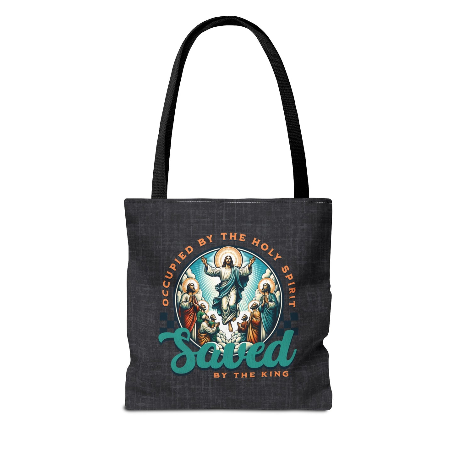 Occupied by the Holy Spirit Tote Bag, Travel Bag, Bible Bag, Gift for Church Member, Book Bag, Getaway Bag, Vacation Bible School, Church Camp Bag