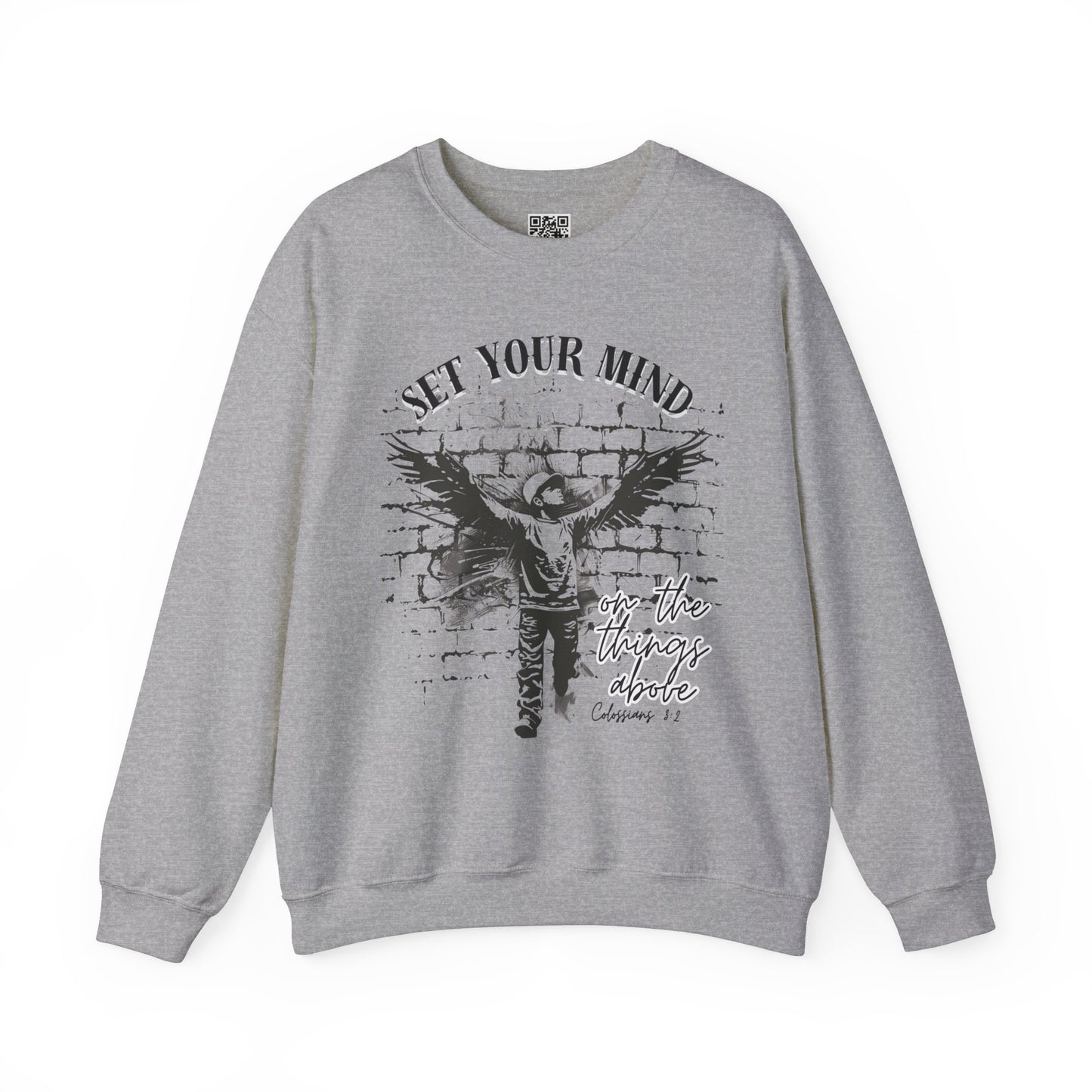 Set Your Mind on the Things Above Unisex Heavy Blend Crewneck Sweatshirt, Christian Merch, Christian Streetwear, Ministry Shirt, Faith Based Shirt, Jesus Apparel