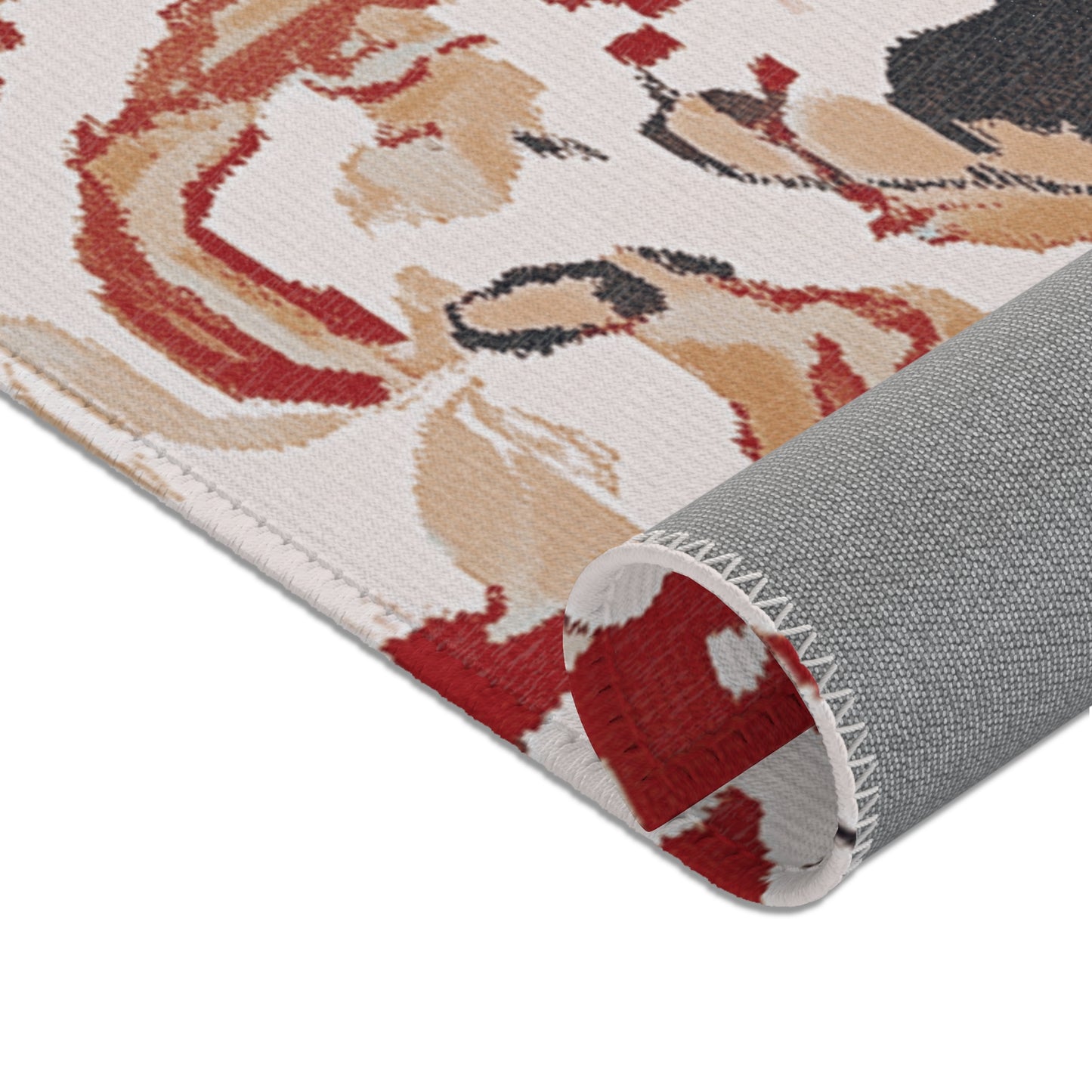 Modern Boho Floral Area Rug, Funky, Colorful, & Unique Area Rugs, Custom Print Rug Bathmat, 3 Sizes-24x36 in, 36x60 in and 48x72 in