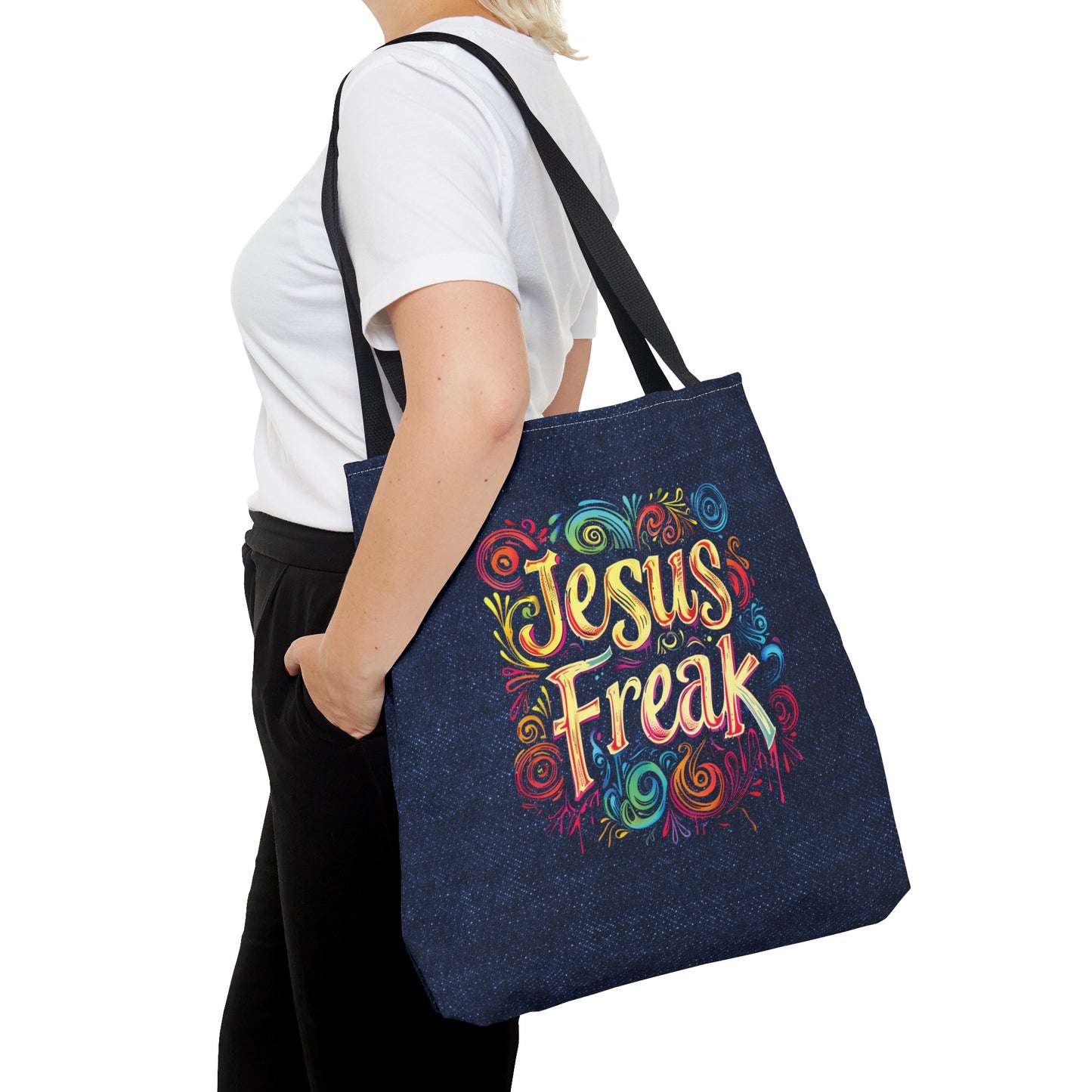 Jesus Freak Tote Bag, Christian Merch, The Way the Truth the Life, Travel Bag, Bible Bag, , Book Bag, Getaway Bag, Secret Santa Gift, Gift for Church People