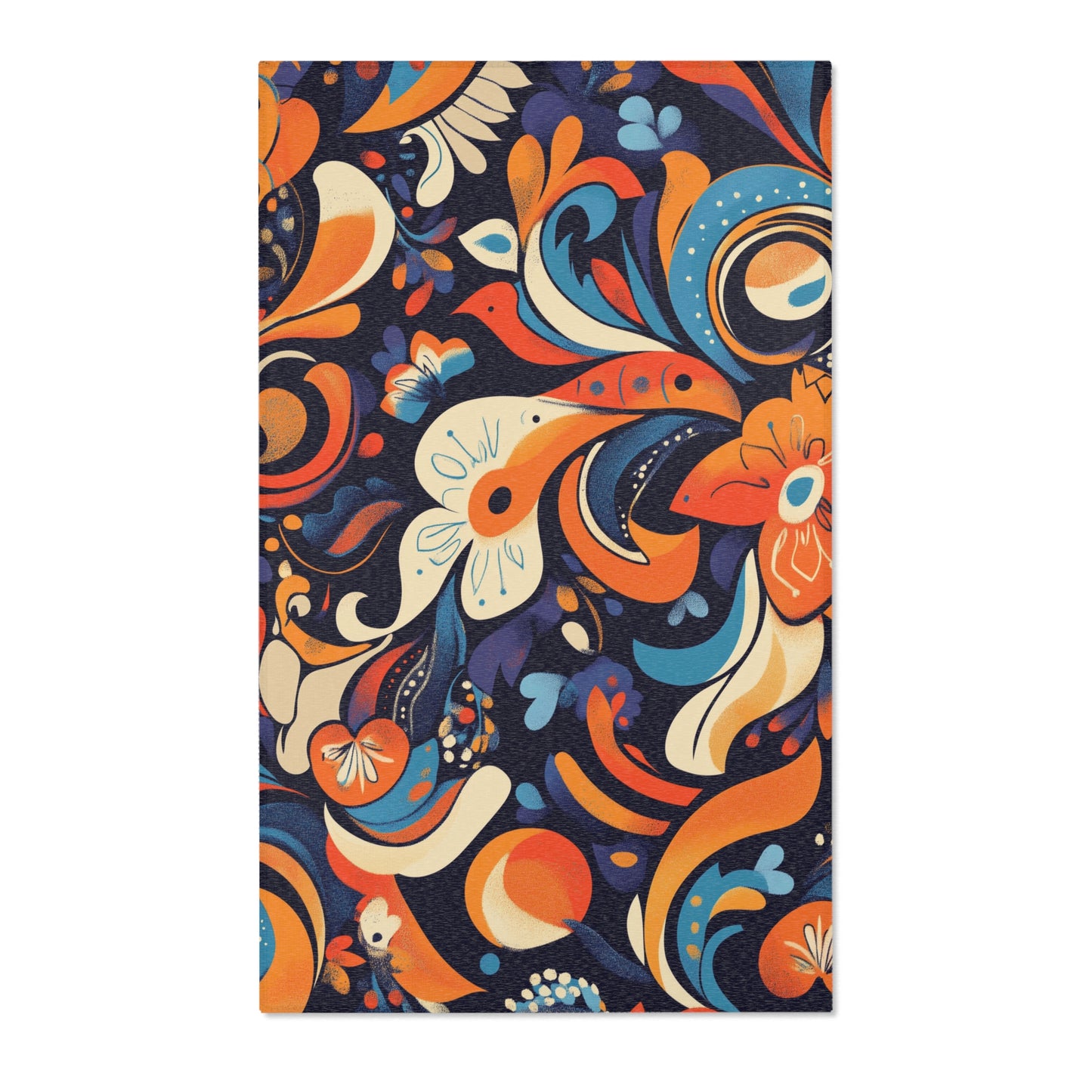 Modern Boho Area Rug, Funky, Colorful, & Unique Area Rugs, Custom Print Rug or Bathmat, 3 Sizes - 24x36 in, 36x60 in and 48x72 in