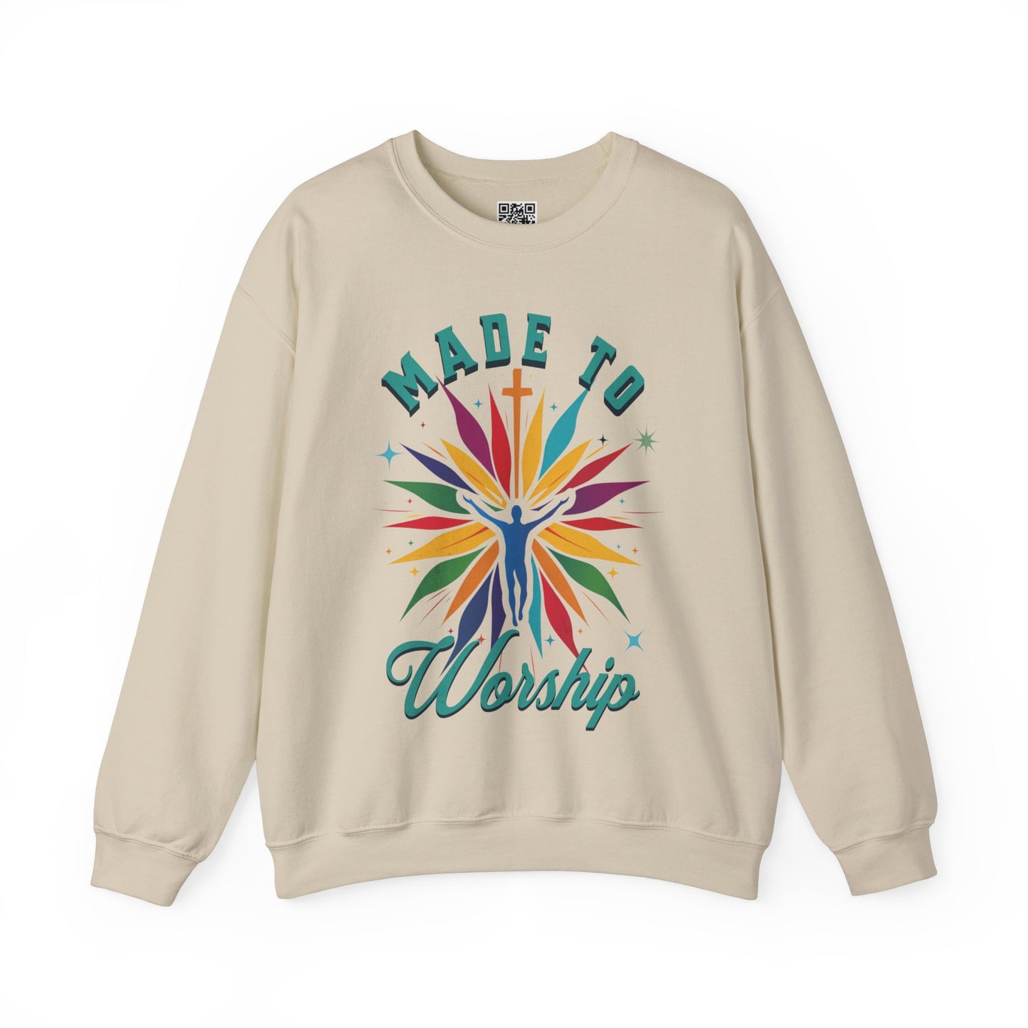 Made to Worship Unisex Heavy Blend Crewneck Sweatshirt, Christian Merch, Christian Streetwear, Ministry Shirt, Faith Based Shirt, Jesus Apparel
