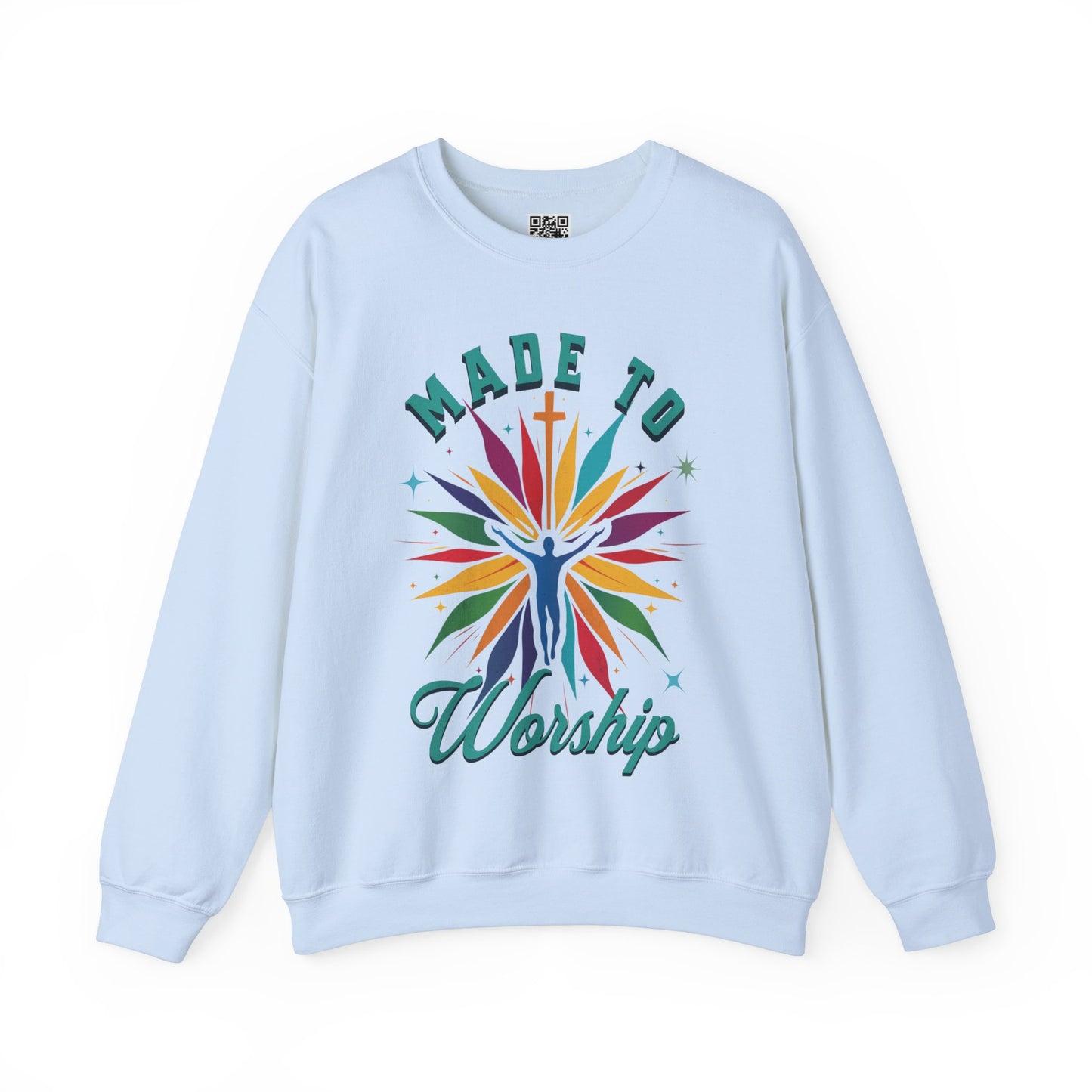 Made to Worship Unisex Heavy Blend Crewneck Sweatshirt, Christian Merch, Christian Streetwear, Ministry Shirt, Faith Based Shirt, Jesus Apparel