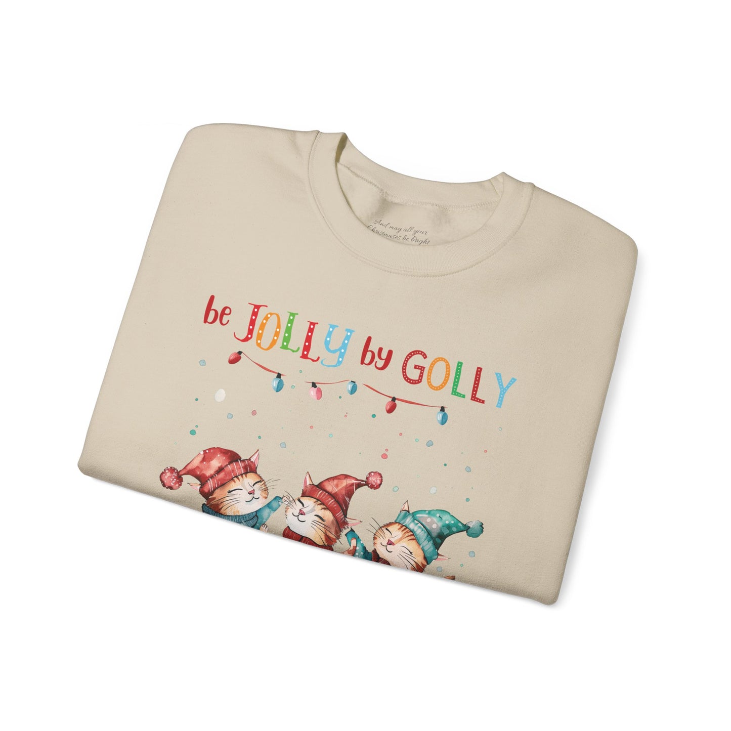 Be Jolly Cat Christmas Sweatshirt, Unisex Heavy Blend™ Crewneck, Cat Mom Shirt, Veterinarian Gift, Secret Santa Gift, Cat Sweatshirt