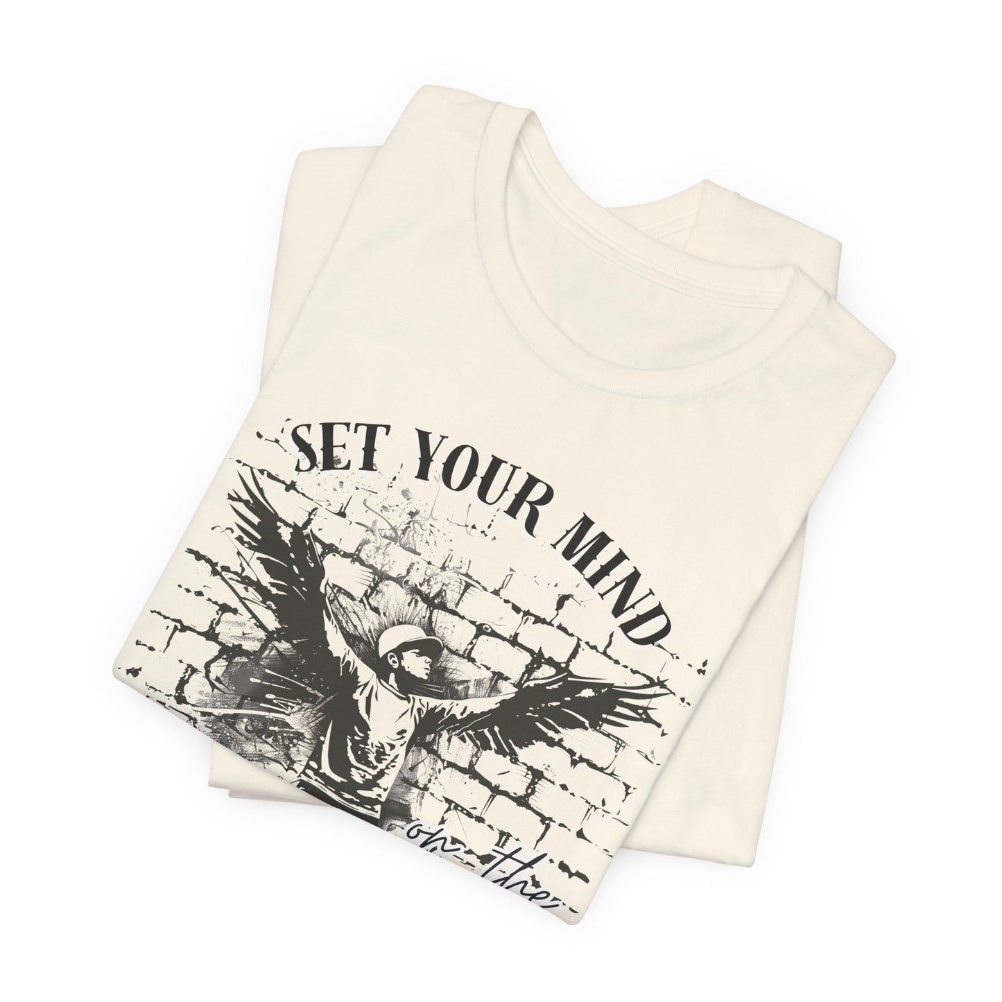 Set Your Mind on the Things Above Unisex Jersey Short Sleeve Tee, Christian Merch, Jesus Loves You, Faith Based Shirt, Christian Apparel, Jesus Apparel