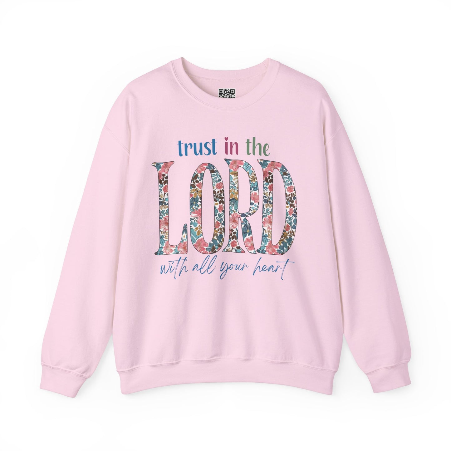 Trust in the Lord with all your Heart Unisex Heavy Blend Crewneck Sweatshirt, Christian Merch, Christian Streetwear, Ministry Shirt, Faith Based Shirt, Jesus Apparel
