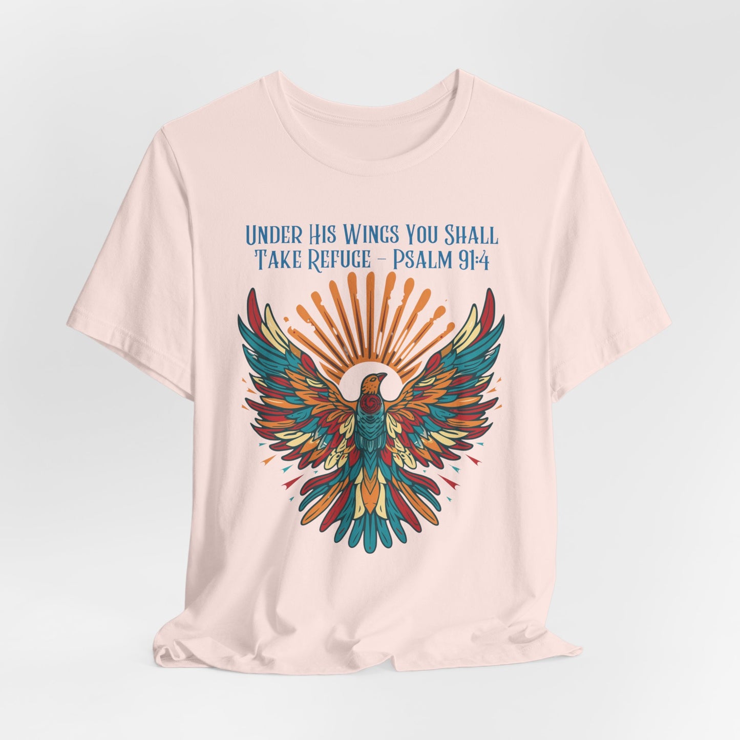 Under His Wings You Shall Take Refuge Unisex Jersey Short Sleeve Tee, Christian Merch, Jesus Loves You, Faith Based Shirt, Christian Apparel, Jesus Apparel