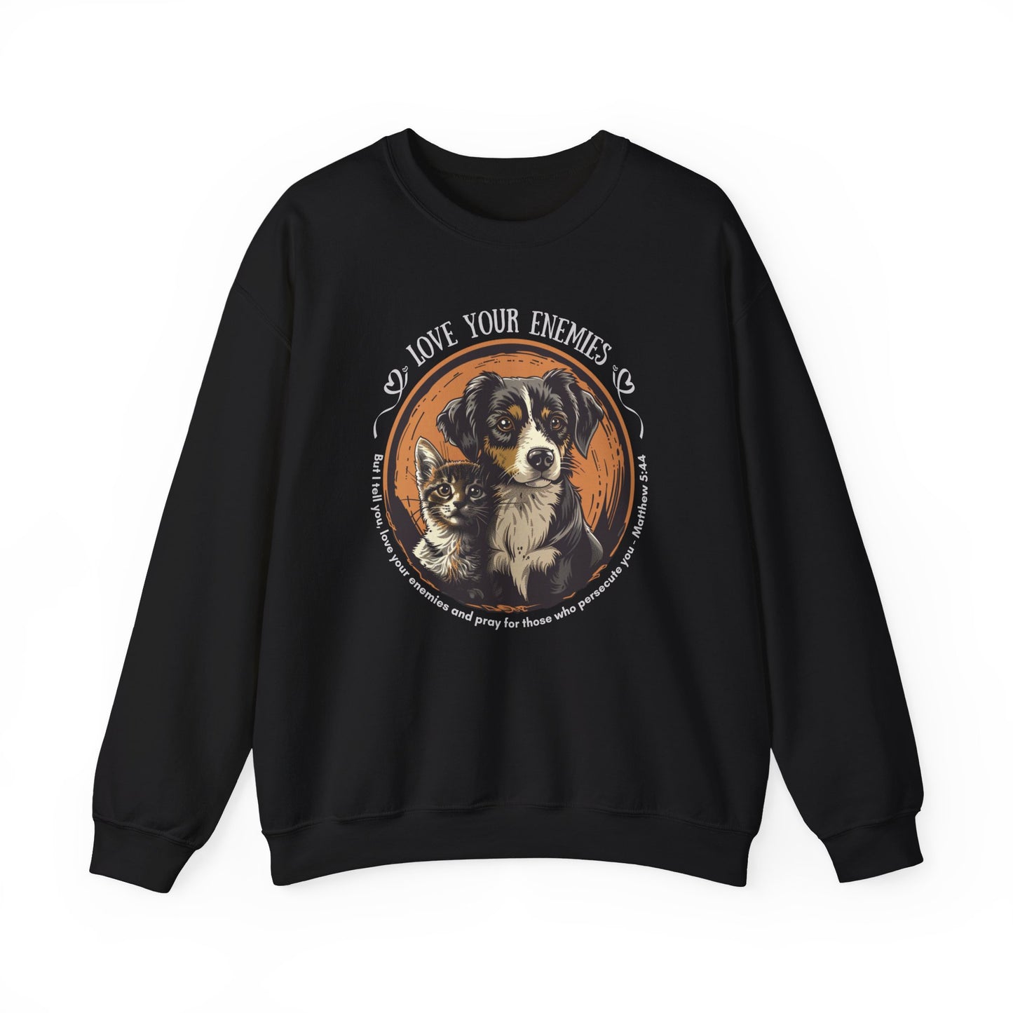 Love Your Enemies Unisex Heavy Blend™ Crewneck Sweatshirt, Christian Merch, Christian Streetwear, Ministry Shirt, Jesus Apparel, Religious Tee, Gift for Church Friend