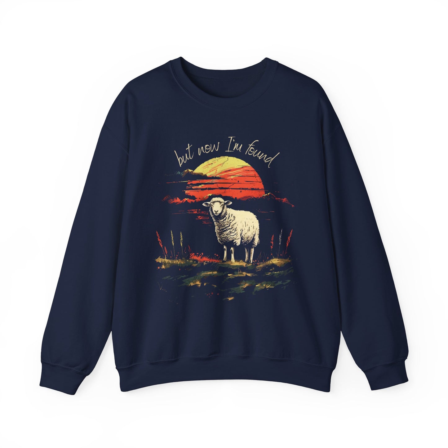 But Now I'm Found Sweatshirt - Unisex Heavy Blend™ Crewneck Sweatshirt, Jesus Lovers, Christian Gifts, Faith Apparel, Christian Merch, Jesus Apparel