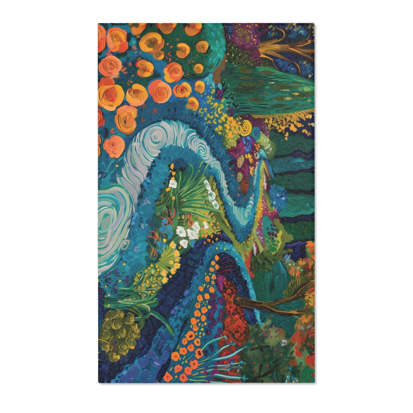 Van Gogh Inspired Area Rug, Funky, Colorful, & Unique Area Rugs, Custom Print Rug or Bathmat, 3 Sizes - 24x36 in, 36x60 in and 48x72 in