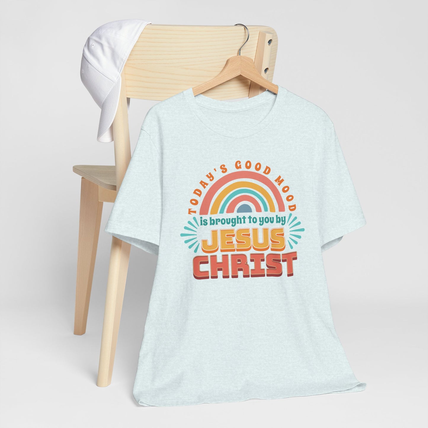 Today's Good Mood is Brought to You by Jesus Christ Unisex Jersey Short Sleeve Tee, Christian Merch, Jesus Loves You, Faith Based Shirt, Christian Apparel, Jesus Apparel