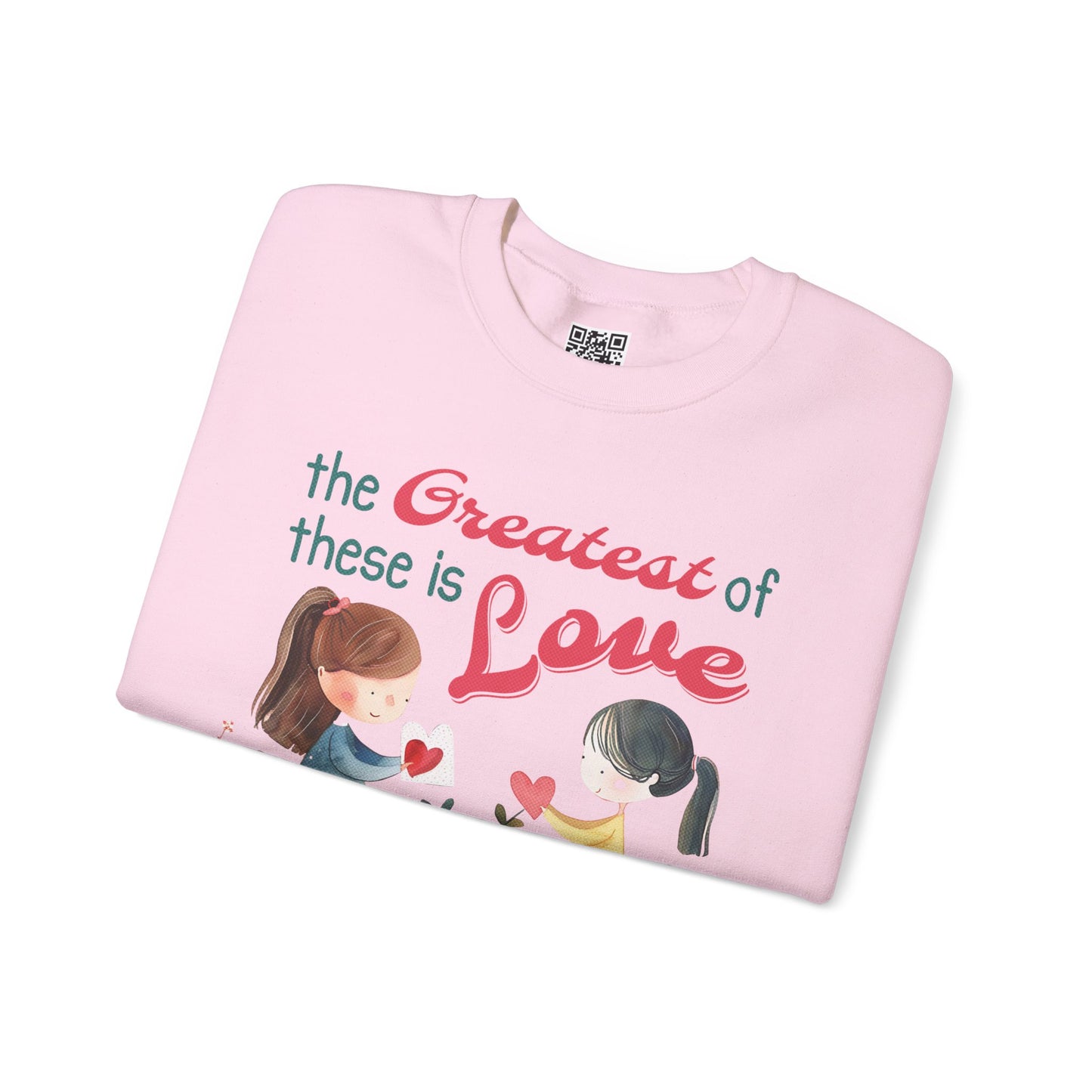 The Greatest of These is Love Unisex Heavy Blend Crewneck Sweatshirt, Christian Merch, Christian Streetwear, Ministry Shirt, Faith Based Shirt, Jesus Apparel