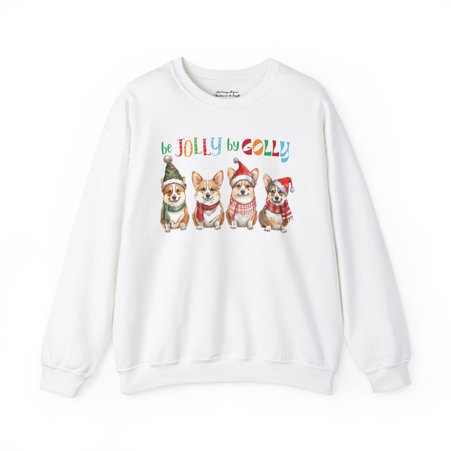 Be Jolly by Golly Corgi Christmas Sweatshirt, Unisex Heavy Blend™ Crewneck, Dog People, Veterinarian Gift, Dog Christmas Secret Santa