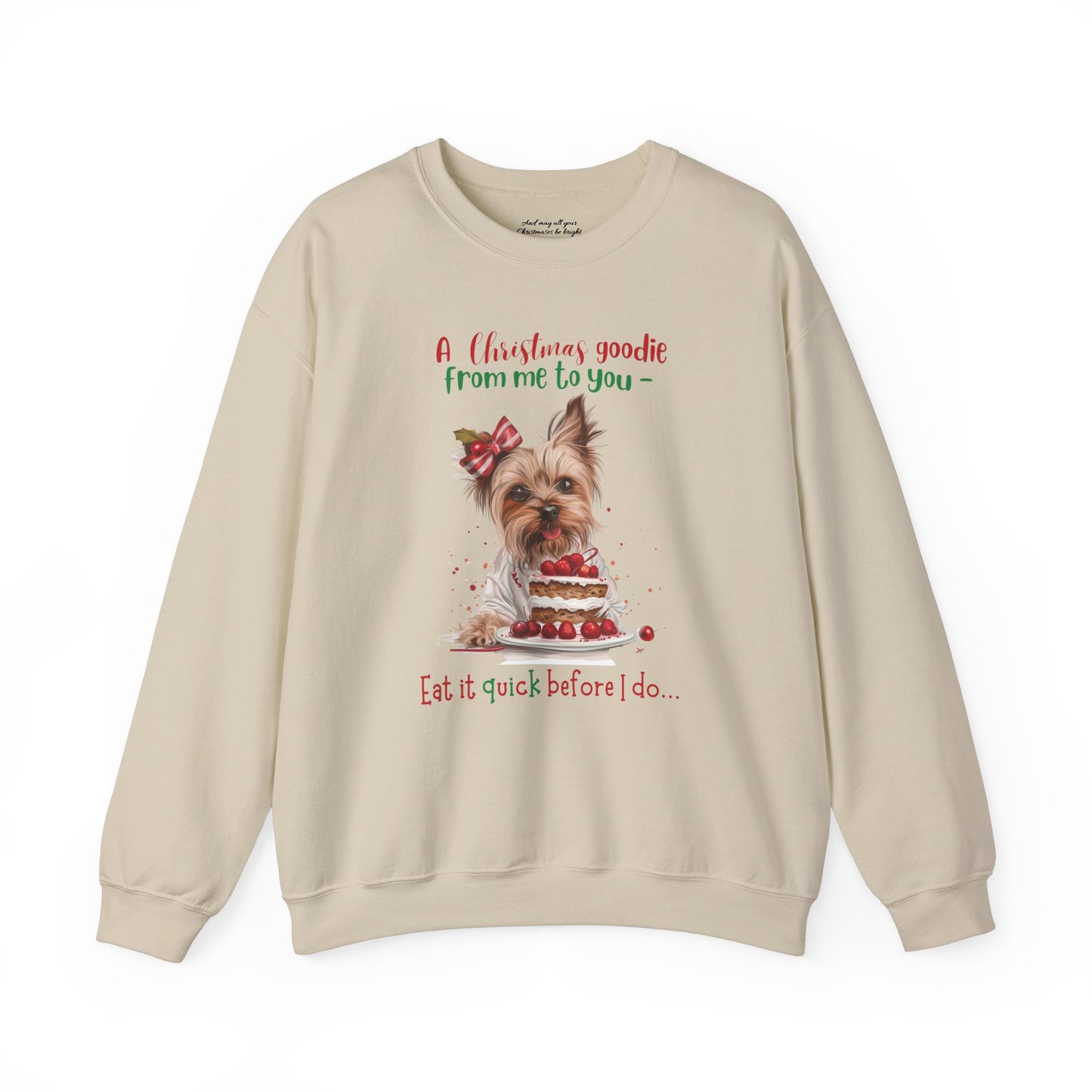Cute Yorkie Christmas Sweatshirt, Unisex Heavy Blend™ Crewneck, Dog People or Veterinarian Gift, Dog Christmas Shirt, Cute Gift From Dog