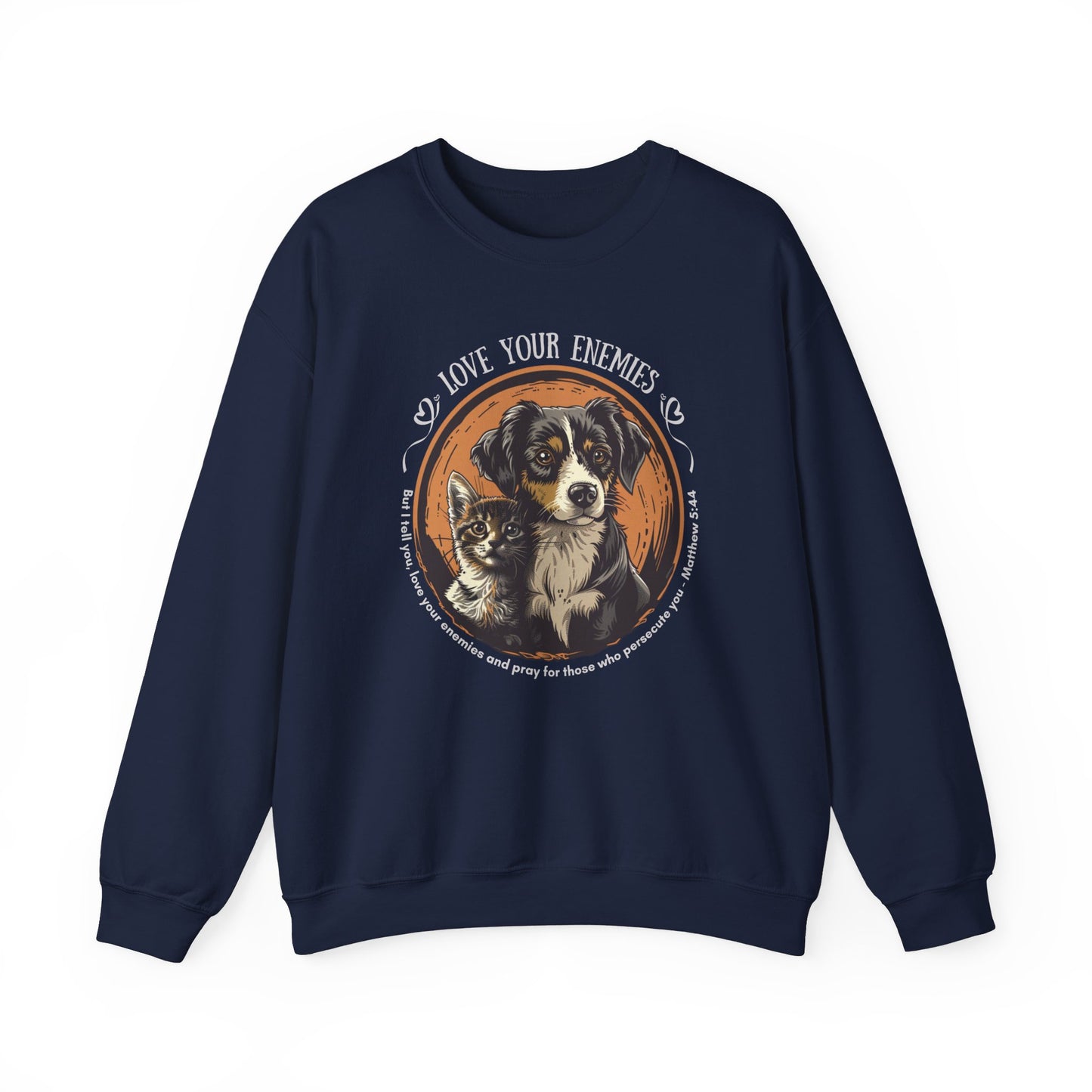 Love Your Enemies Unisex Heavy Blend™ Crewneck Sweatshirt, Christian Merch, Christian Streetwear, Ministry Shirt, Jesus Apparel, Religious Tee, Gift for Church Friend