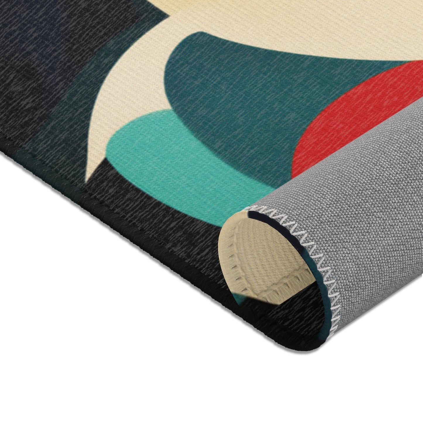 Modern Floral Boho Area Rug, Funky, Off White, & Unique Area Rugs, Custom Print Rug or Bathmat, 3 Sizes - 24x36 in, 36x60 in and 48x72 in