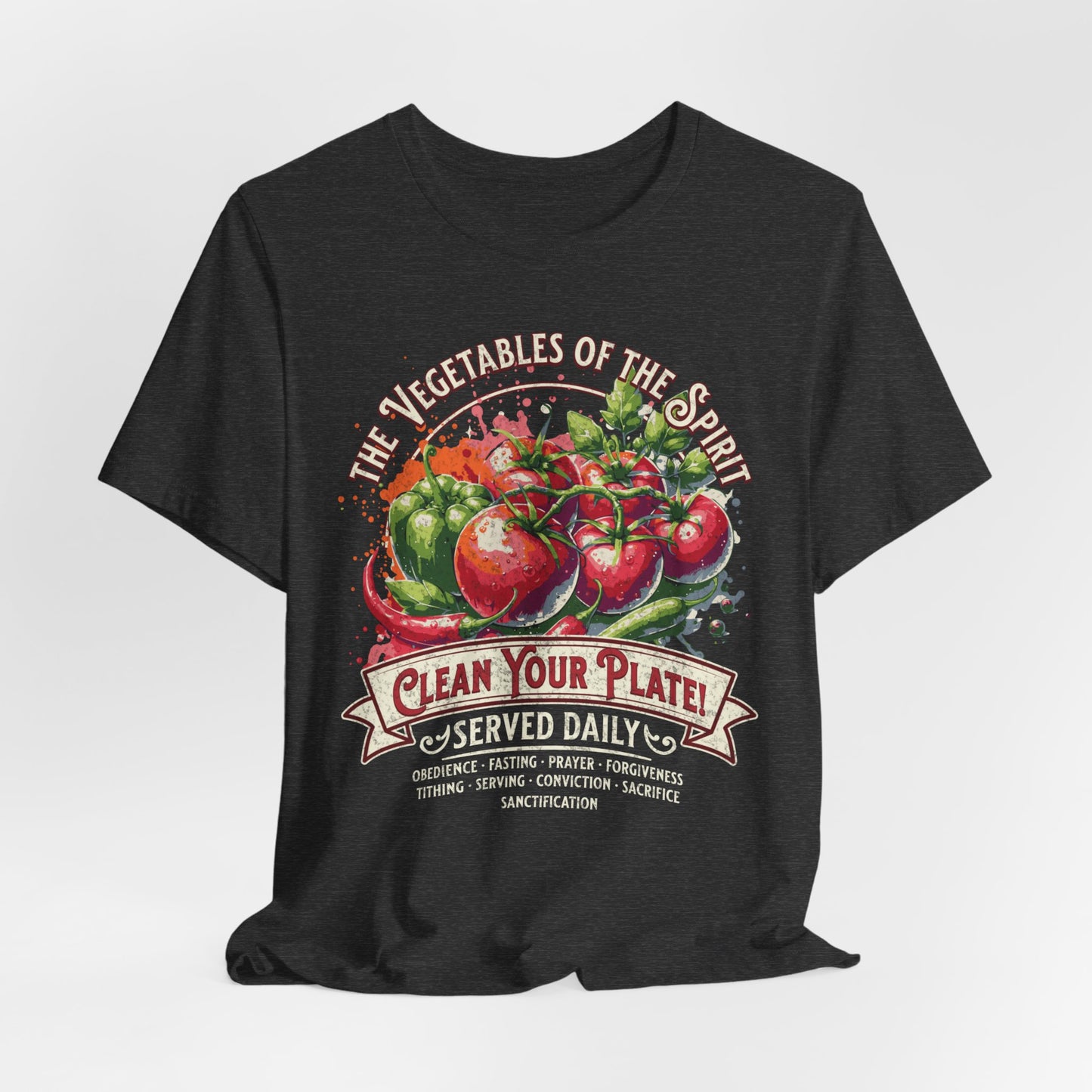 Funny Vegetables of the Spirit T-Shirt - Unisex Jersey Short Sleeve Tee,Christian Merch, Christian Streetwear, Fruit of the Spirit, Religious Clothing