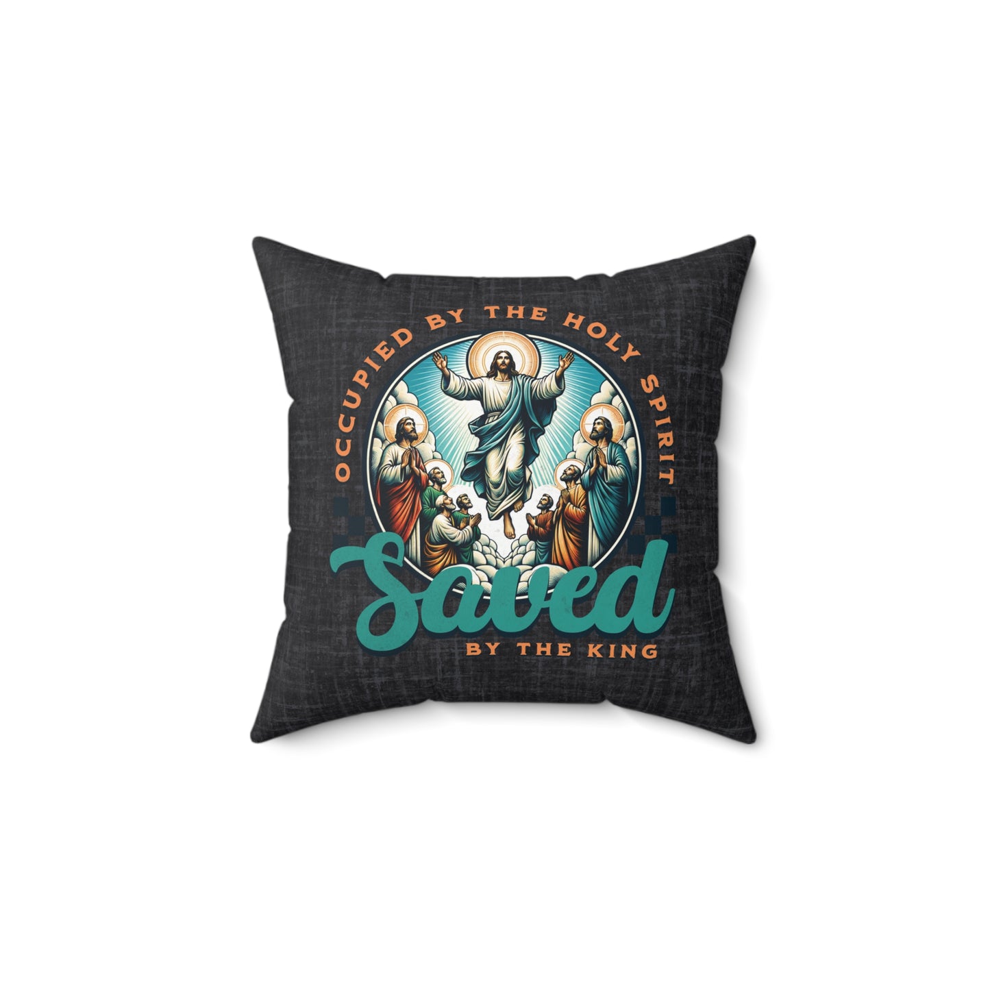Occupied by the Holy Spirit Pillow, Spun Polyester Square, Humorous Christian Throw Pillow, Christian Home Décor Gifts, Faith Based Décor, Bible Verse Décor, Gift for Church Member