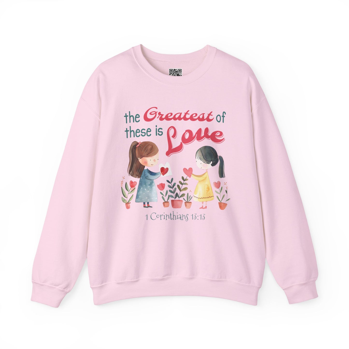 The Greatest of These is Love Unisex Heavy Blend Crewneck Sweatshirt, Christian Merch, Christian Streetwear, Ministry Shirt, Faith Based Shirt, Jesus Apparel
