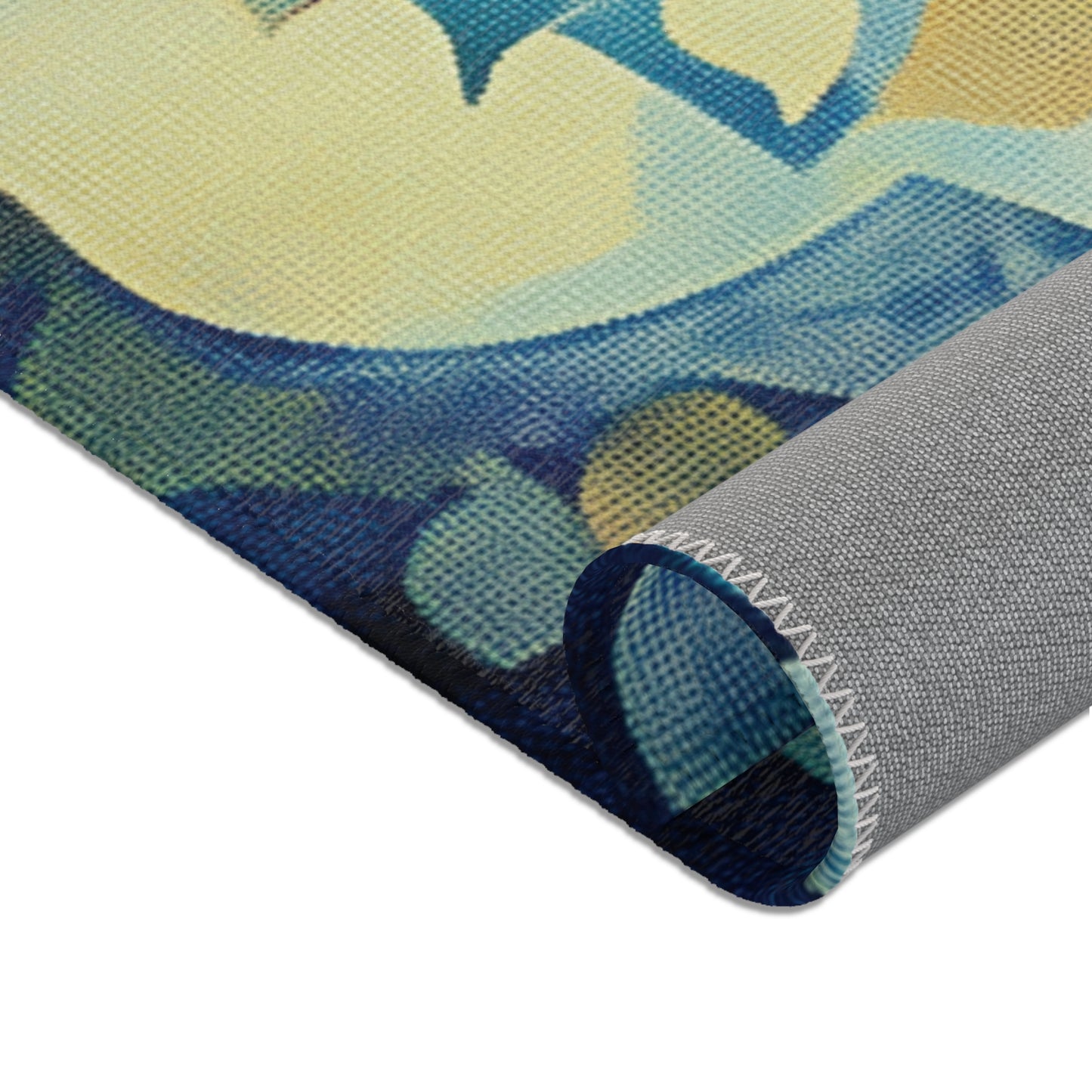 Modern Boho Floral Area Rug, Funky, Colorful, & Unique Area Rugs, Custom Print Rug Bathmat, 3 Sizes-24x36 in, 36x60 in and 48x72 in