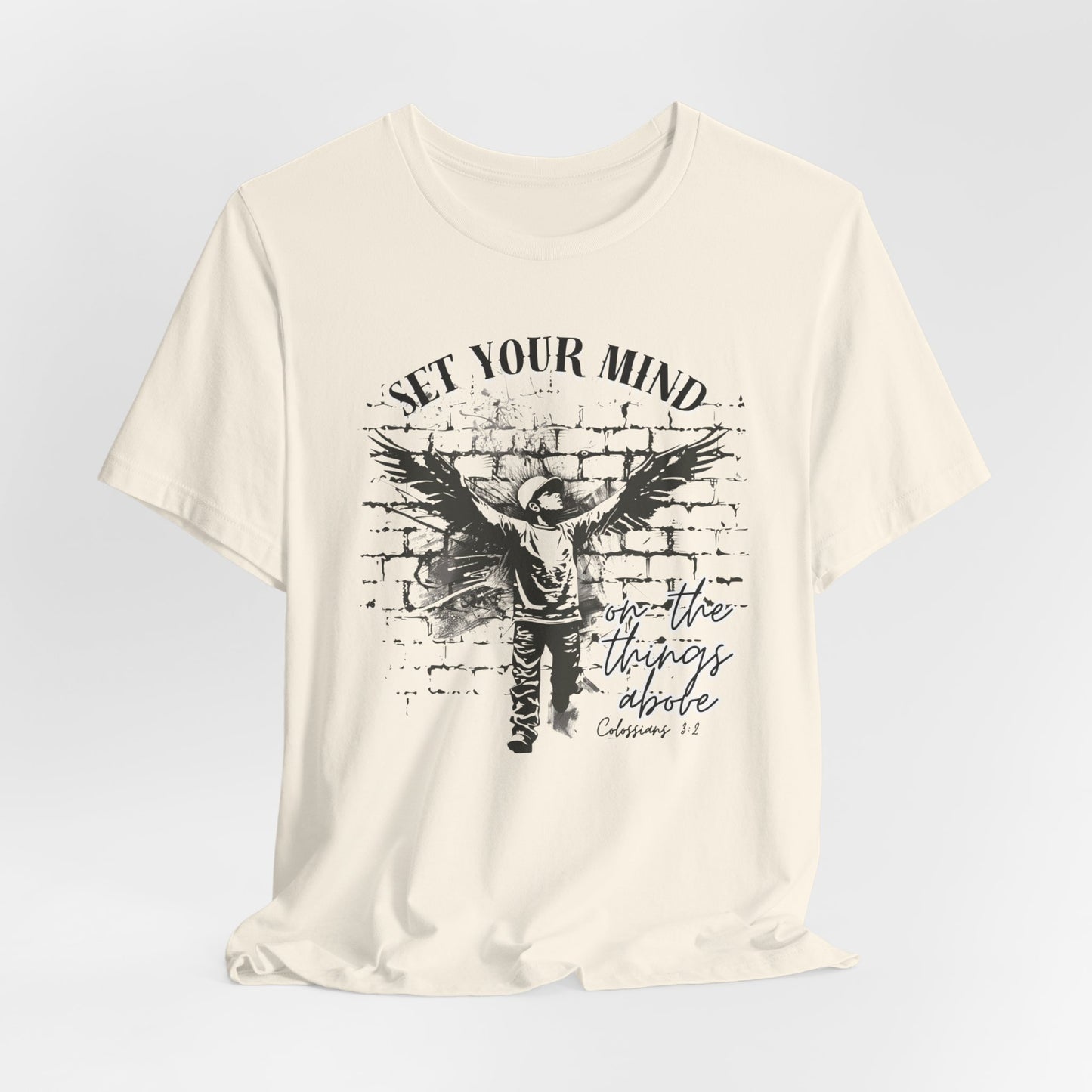 Set Your Mind on the Things Above Unisex Jersey Short Sleeve Tee, Christian Merch, Jesus Loves You, Faith Based Shirt, Christian Apparel, Jesus Apparel