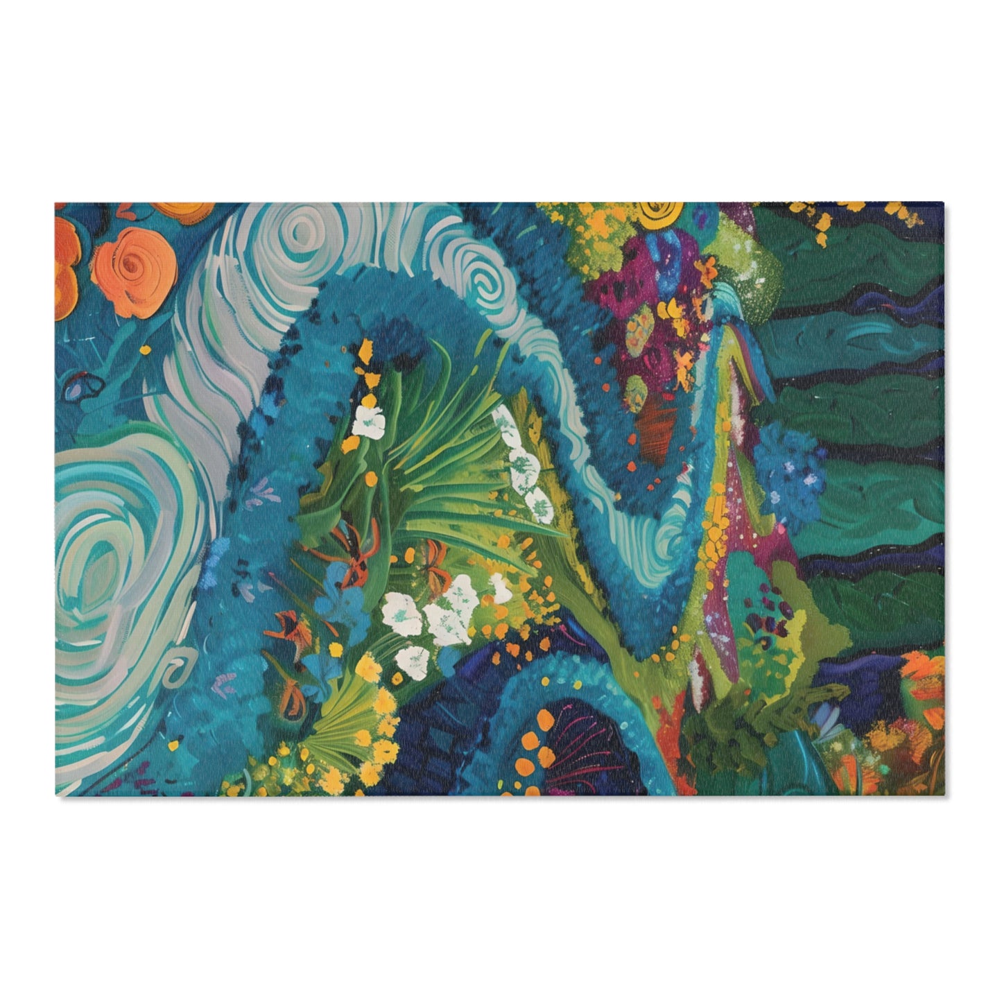Van Gogh Inspired Area Rug, Funky, Colorful, & Unique Area Rugs, Custom Print Rug or Bathmat, 3 Sizes - 24x36 in, 36x60 in and 48x72 in