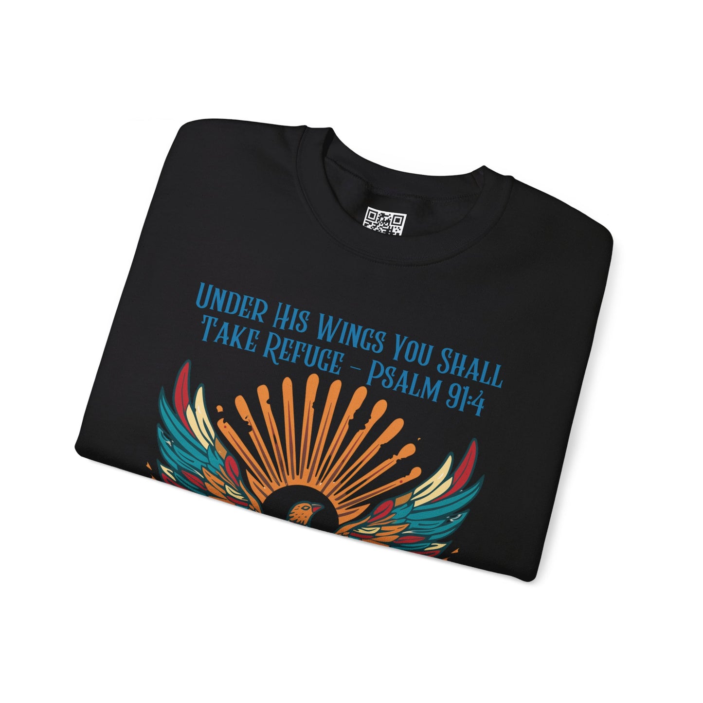 Under His Wings You Shall Take Refuge Unisex Heavy Blend Crewneck Sweatshirt, Christian Merch, Christian Streetwear, Ministry Shirt, Faith Based Shirt, Jesus Apparel