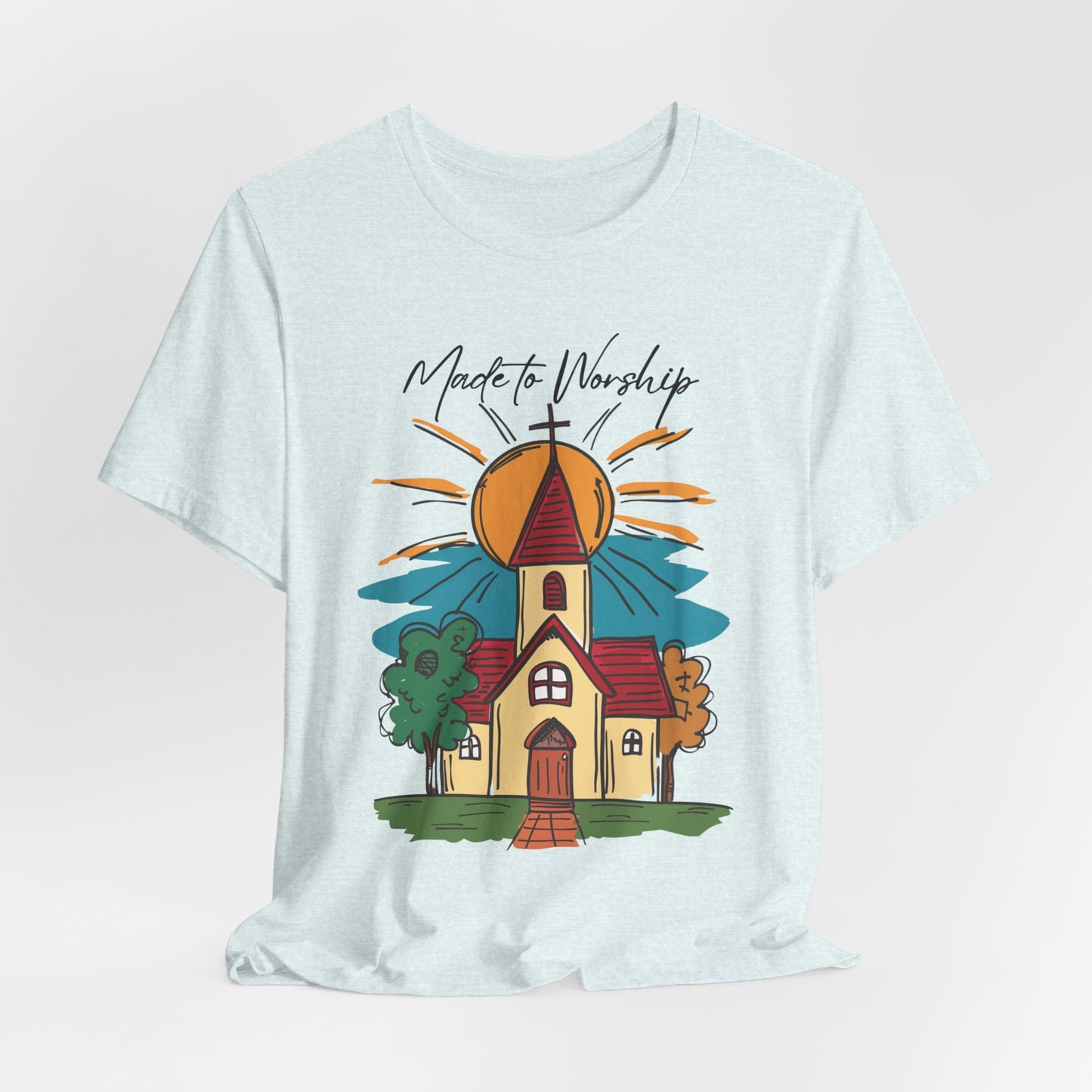 Made to Worship T-shirt - Unisex Jersey Short Sleeve Tee, Christian Merch, Christian Streetwear, Faith Based Shirt, Christian Apparel, Christian Shirts