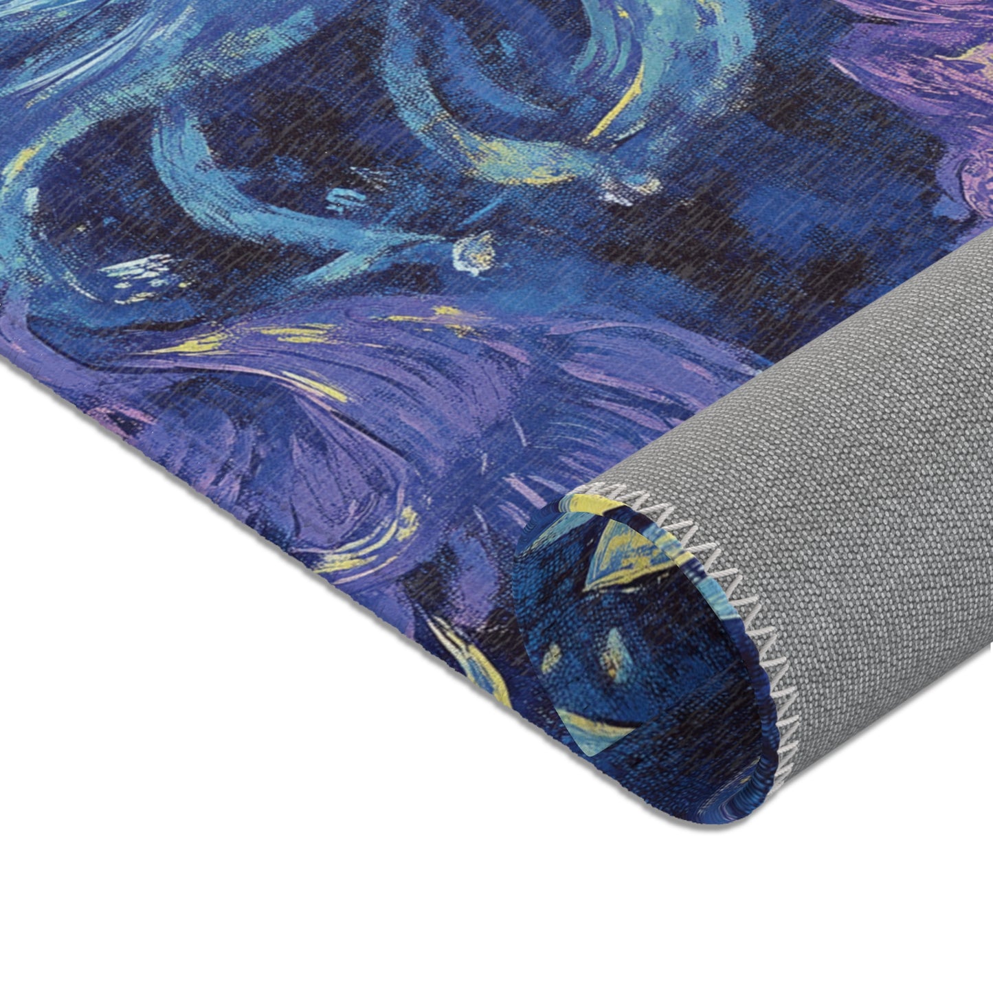 Modern Boho Floral Purple Area Rug, Funky, Colorful, & Unique Area Rugs, Custom Print Rug Bathmat, 3 Sizes - 24x36 in, 36x60 in and 48x72 in