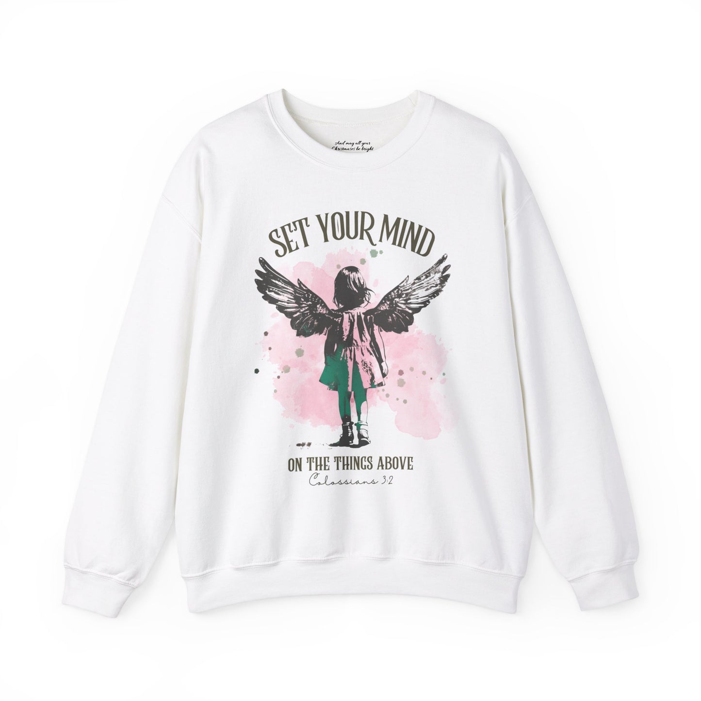 Set Your Mind on the Things Above Sweatshirt, Unisex Heavy Blend™ Crewneck, Christian Apparel, Biblical Clothing, Inspirational Apparel, Jesus Shirt