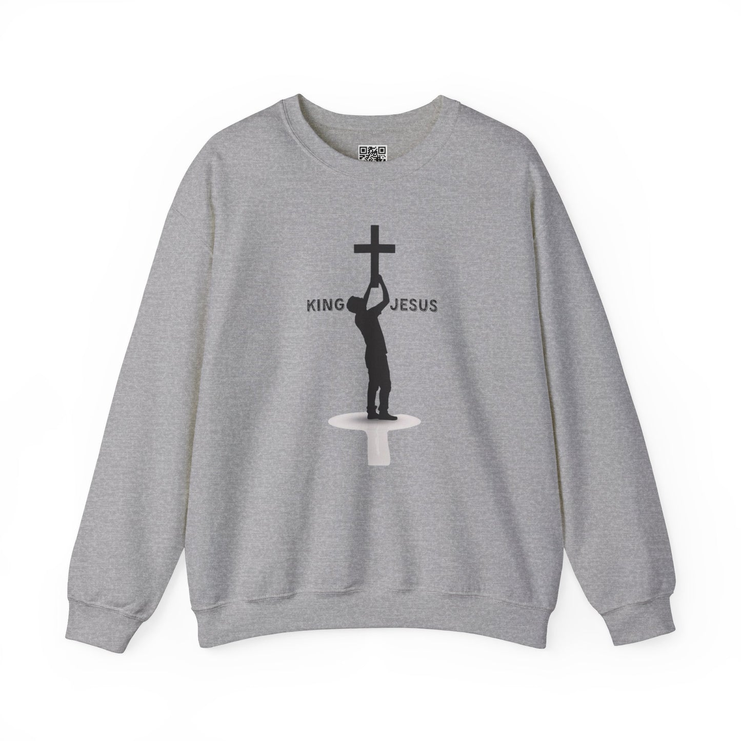 King Jesus Unisex Heavy Blend Crewneck Sweatshirt, Christian Merch, Christian Streetwear, Ministry Shirt, Faith Based Shirt, Jesus Apparel