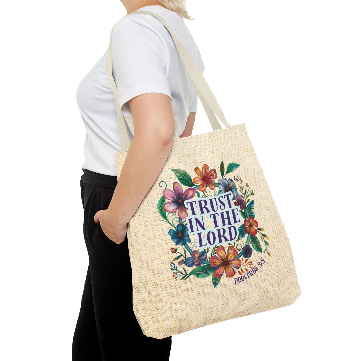 Trust in the Lord Tote Bag, Christian Merch, Gifts of the Holy Spirit, Travel Bag, Bible Bag, Book Bag, Getaway Bag, Secret Santa Gift, Gift for Church People