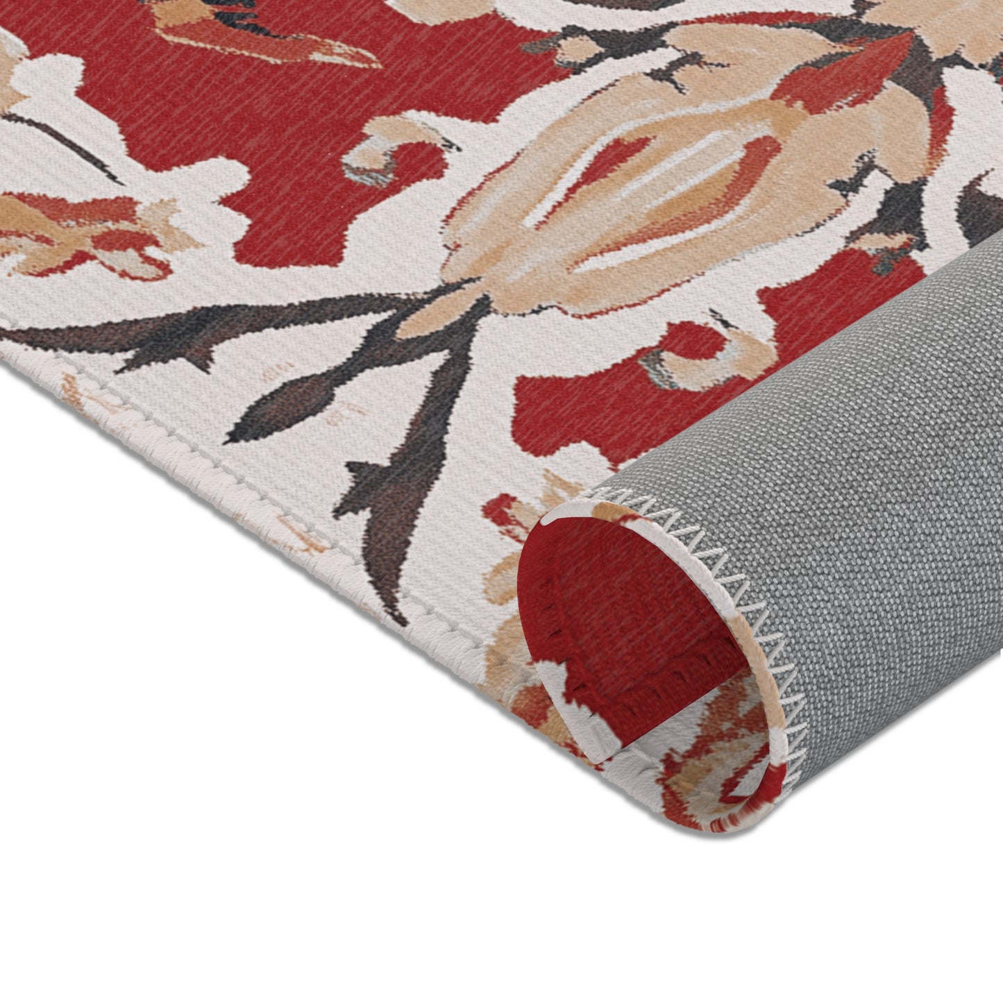 Modern Boho Floral Area Rug, Funky, Colorful, & Unique Area Rugs, Custom Print Rug Bathmat, 3 Sizes-24x36 in, 36x60 in and 48x72 in