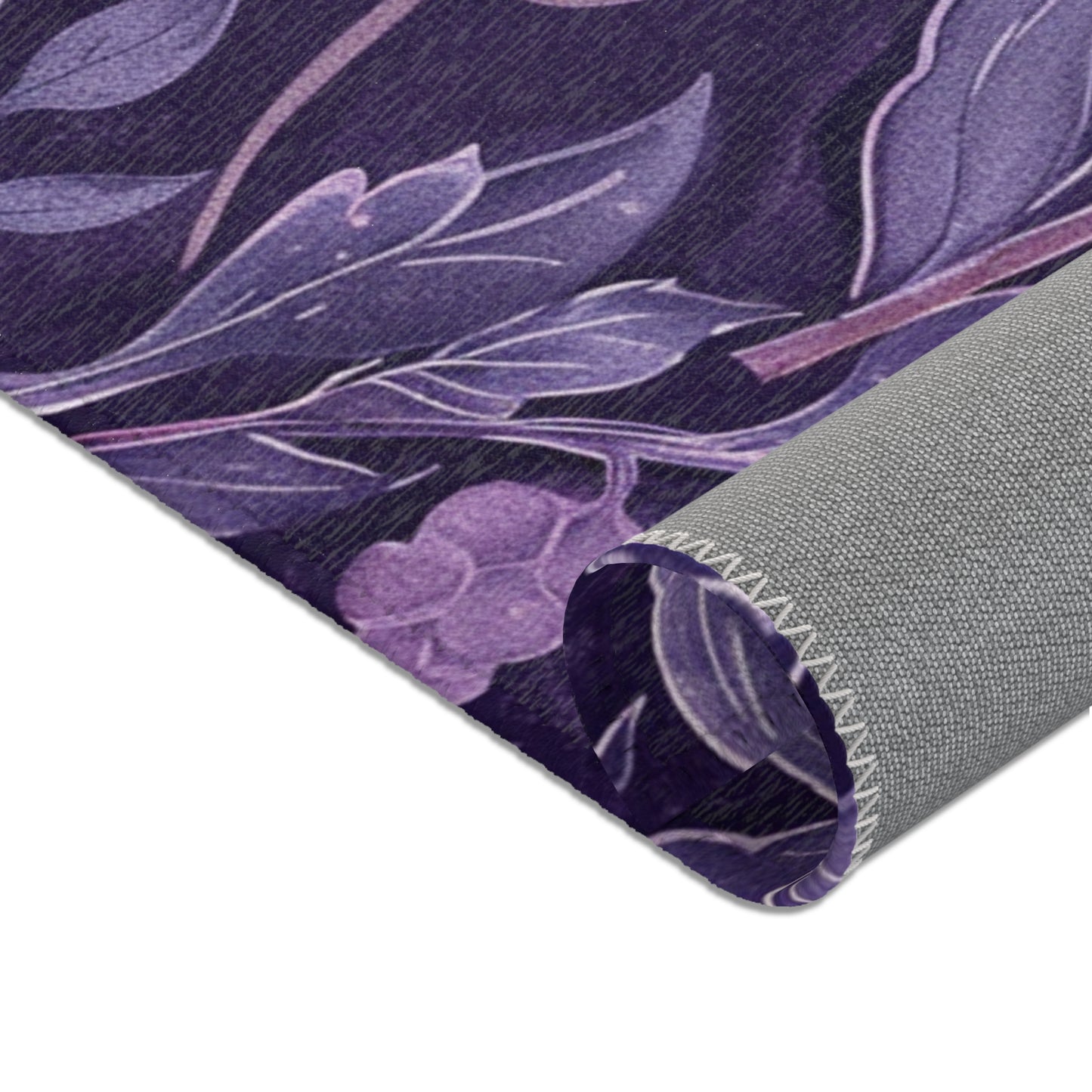 Modern Boho Floral Lavender Area Rug, Funky, Colorful, & Unique Area Rugs, Custom Print Rug Bathmat, 3 Sizes-24x36 in, 36x60 in and 48x72 in