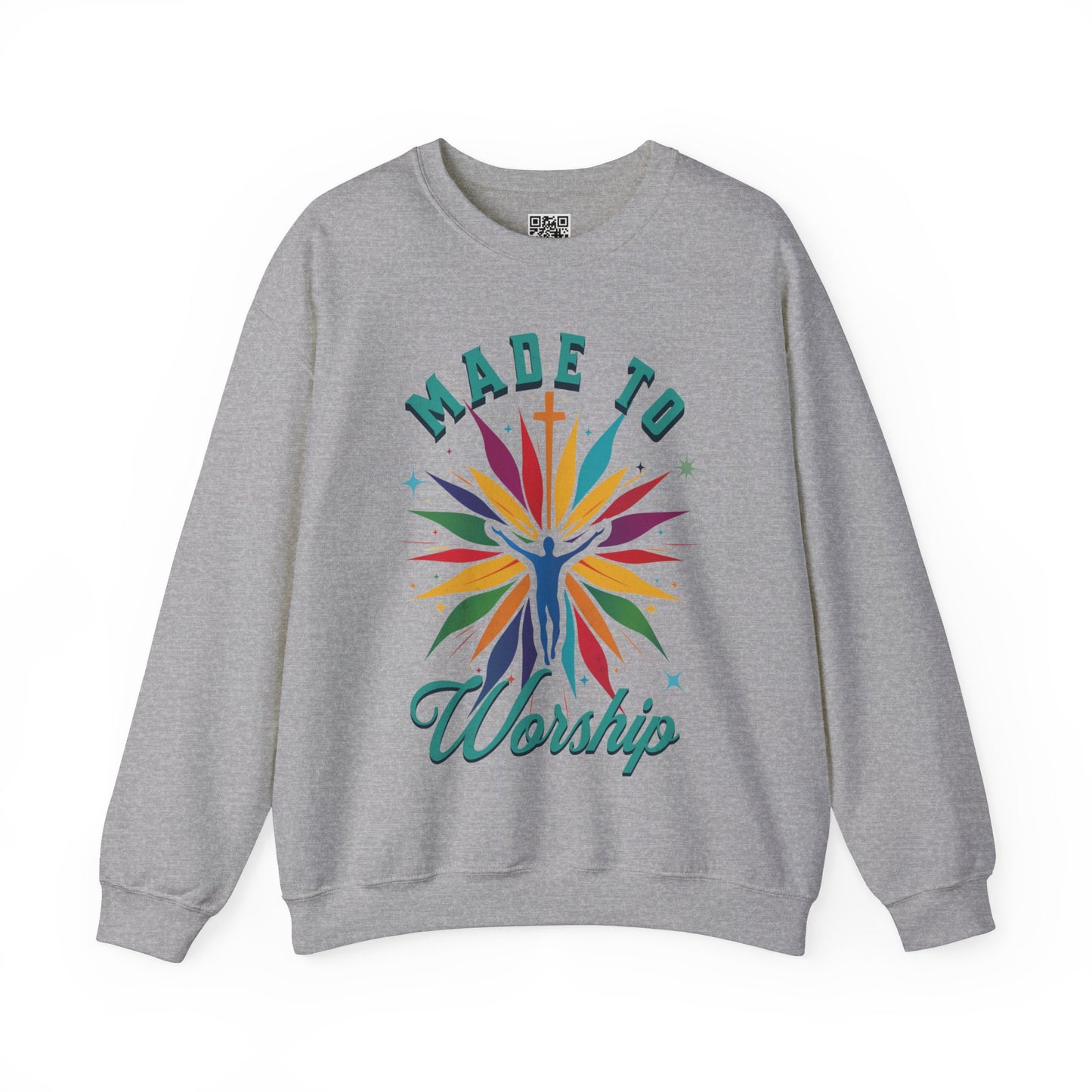 Made to Worship Unisex Heavy Blend Crewneck Sweatshirt, Christian Merch, Christian Streetwear, Ministry Shirt, Faith Based Shirt, Jesus Apparel