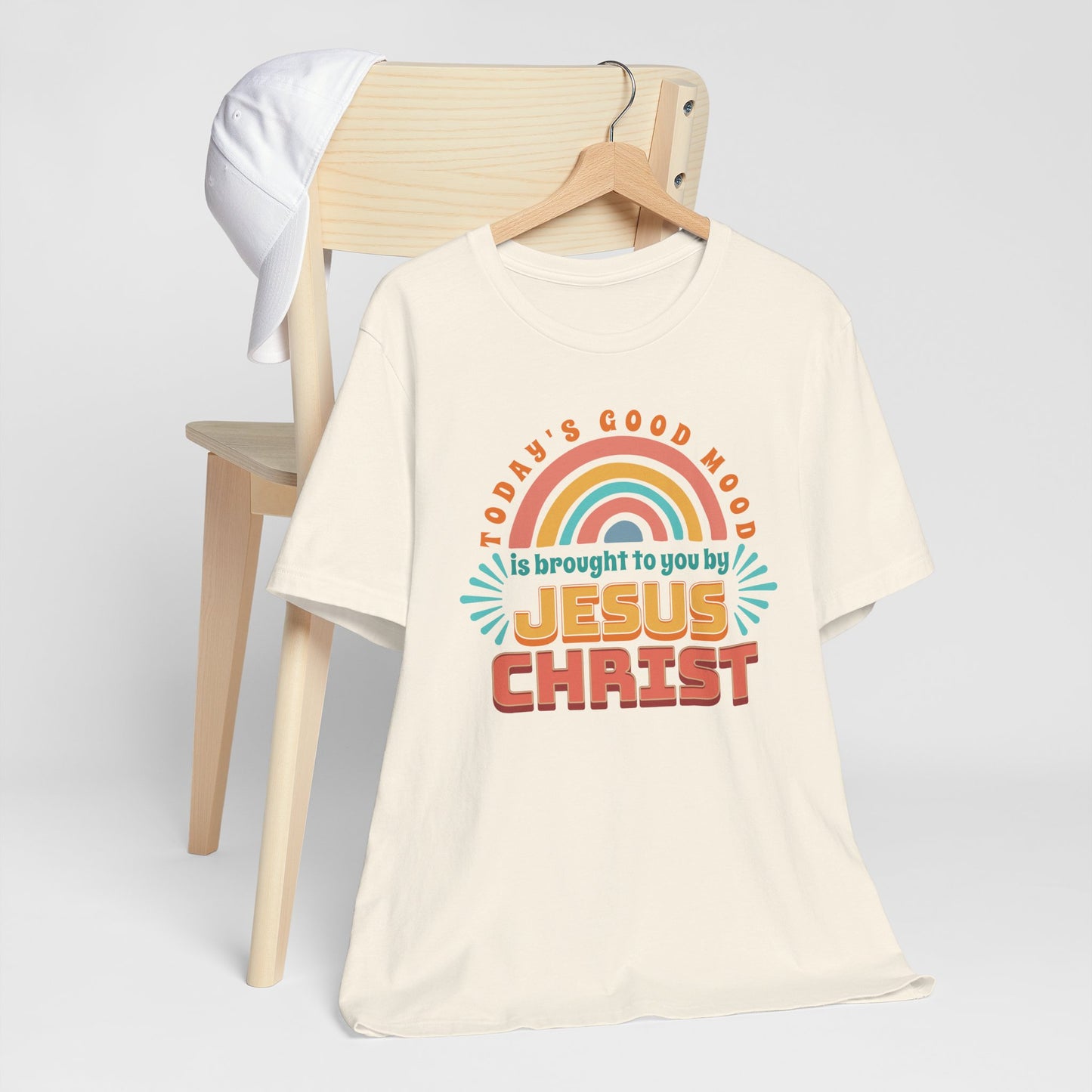 Today's Good Mood is Brought to You by Jesus Christ Unisex Jersey Short Sleeve Tee, Christian Merch, Jesus Loves You, Faith Based Shirt, Christian Apparel, Jesus Apparel