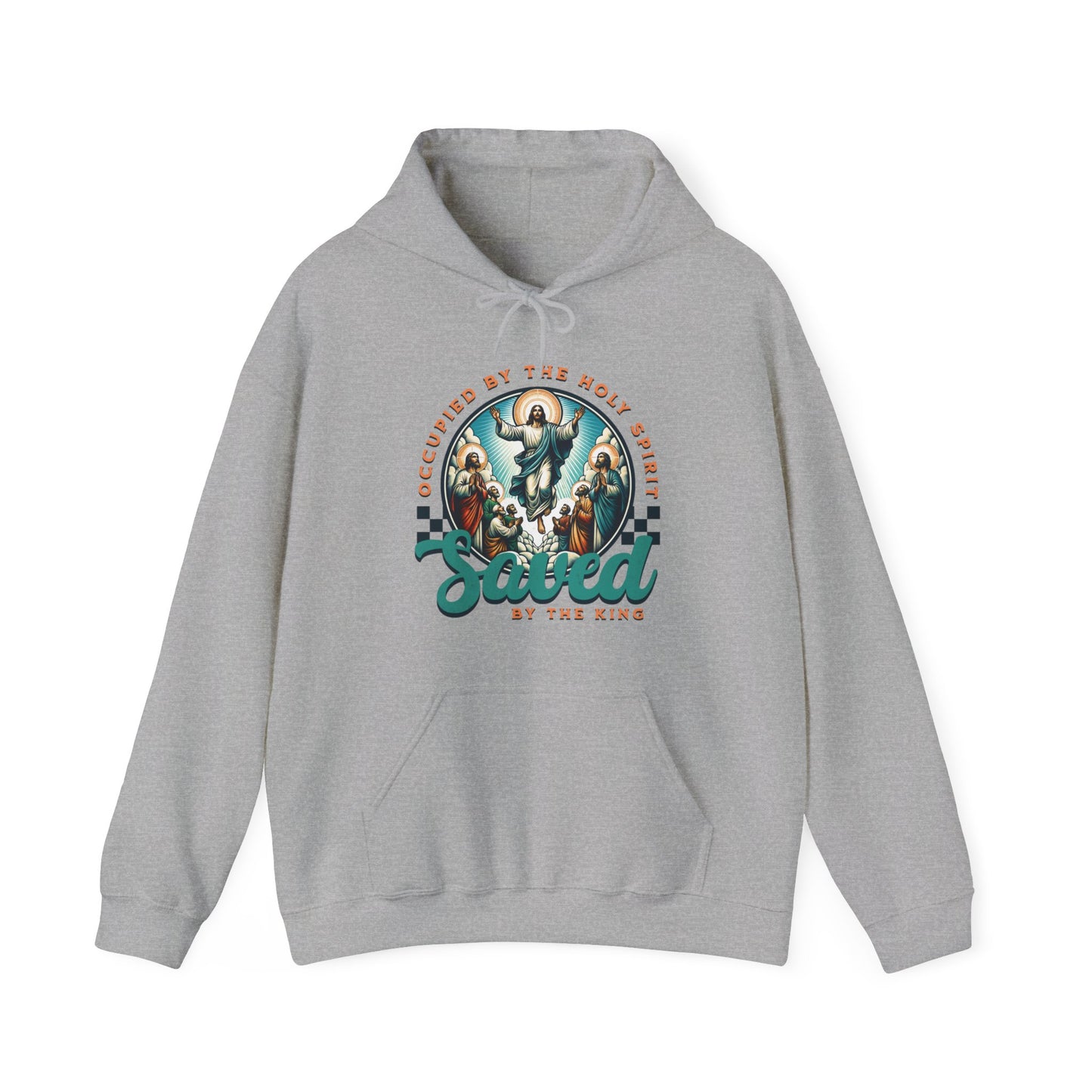 Occupied by the Holy Spirit Hoodie, Unisex Heavy Blend, Jesus is the Reason, Jesus is King, Christian Merch, Glory to God