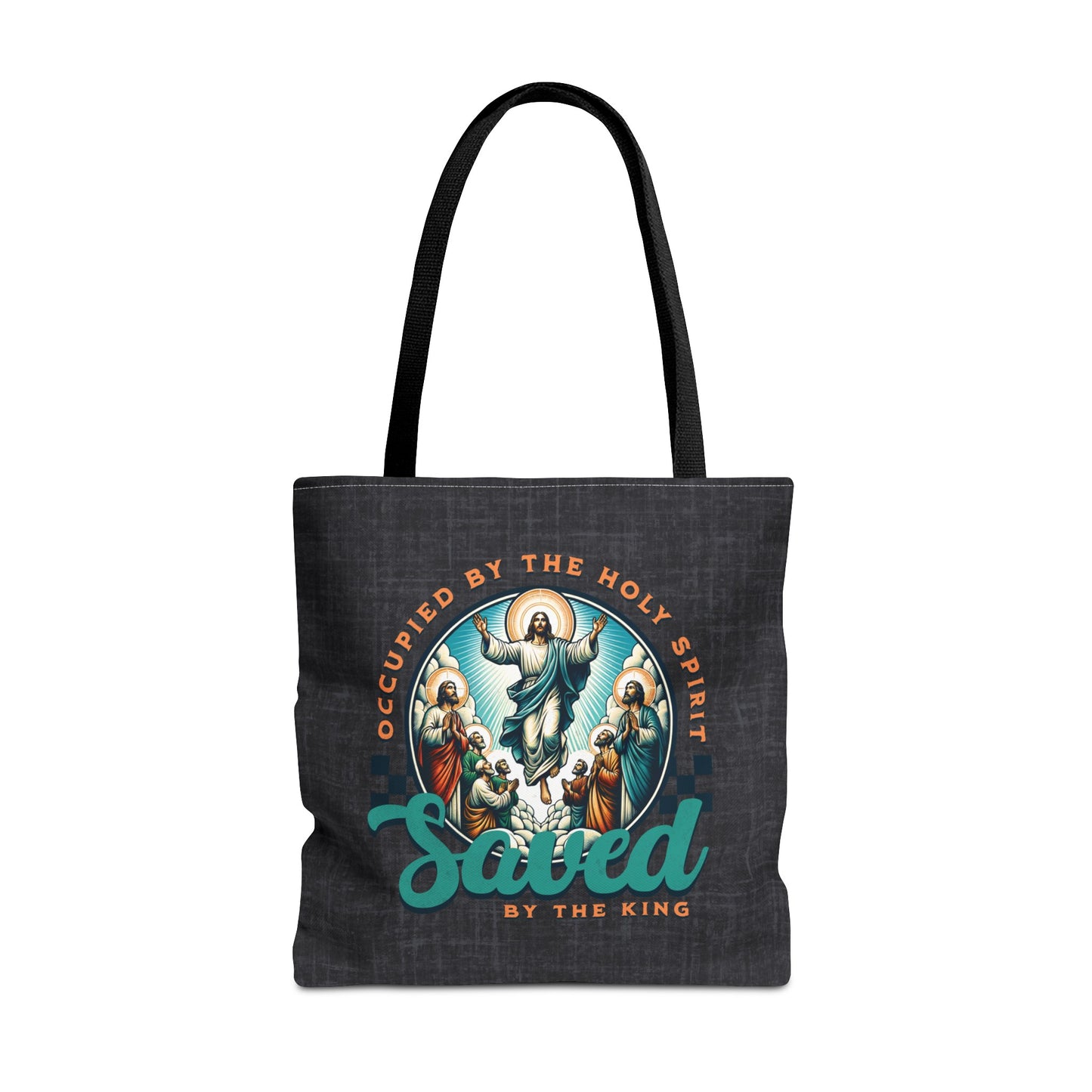 Occupied by the Holy Spirit Tote Bag, Travel Bag, Bible Bag, Gift for Church Member, Book Bag, Getaway Bag, Vacation Bible School, Church Camp Bag