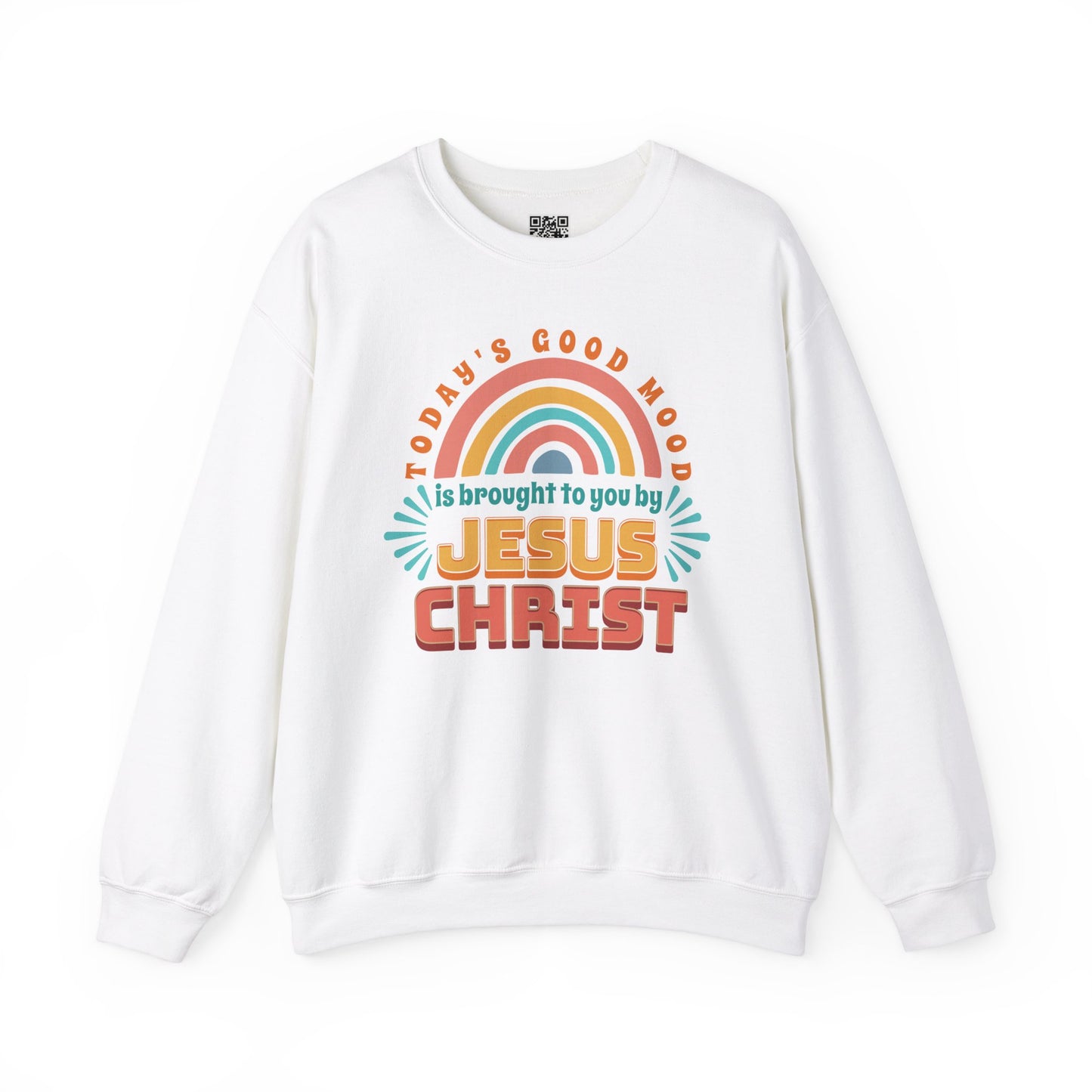 Today's Good Mood is Brought to you by Jesus Christ Unisex Heavy Blend Crewneck Sweatshirt, Christian Merch, Christian Streetwear, Ministry Shirt, Faith Based Shirt, Jesus Apparel