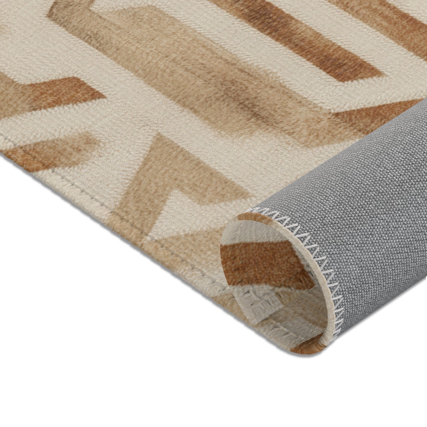 Modern Geometric Area Rug, Funky, Off White, & Unique Area Rugs, Custom Print Rug or Bathmat, 3 Sizes - 24x36 in, 36x60 in and 48x72 in