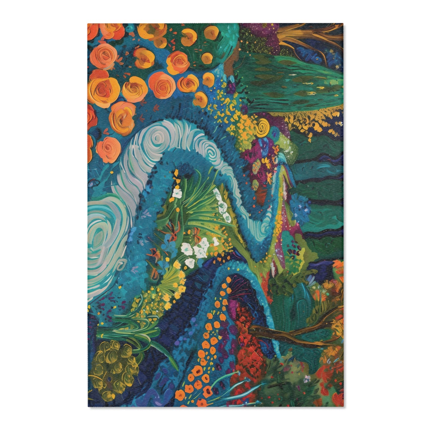 Van Gogh Inspired Area Rug, Funky, Colorful, & Unique Area Rugs, Custom Print Rug or Bathmat, 3 Sizes - 24x36 in, 36x60 in and 48x72 in