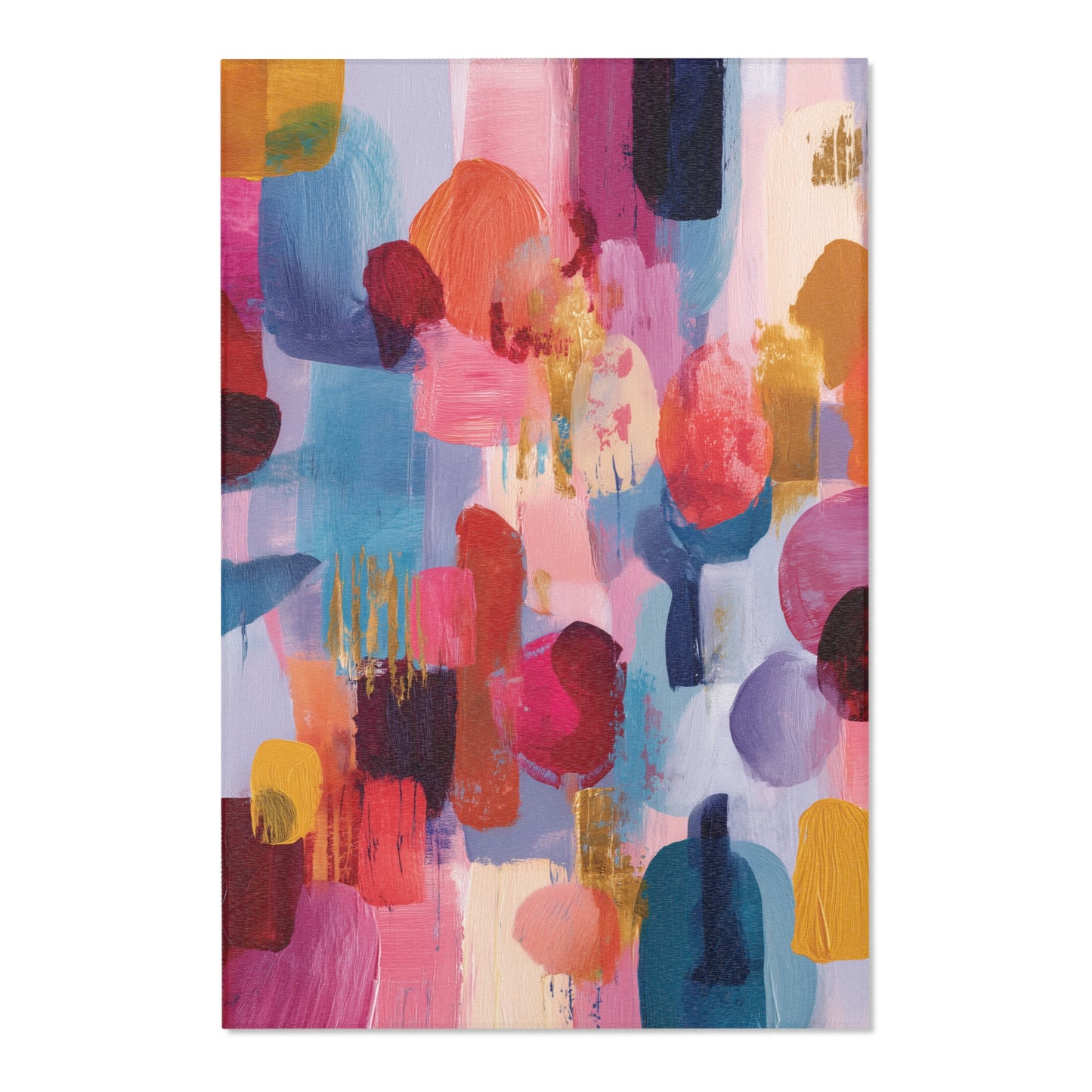 Modern Boho Area Rug, Funky, Colorful, & Unique Area Rugs, Custom Print Rug or Bathmat, 3 Sizes - 24x36 in, 36x60 in and 48x72 in