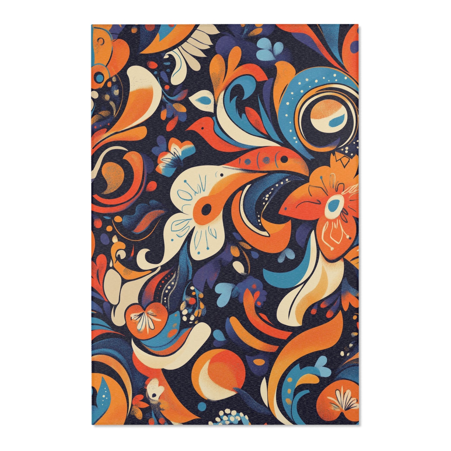 Modern Boho Area Rug, Funky, Colorful, & Unique Area Rugs, Custom Print Rug or Bathmat, 3 Sizes - 24x36 in, 36x60 in and 48x72 in