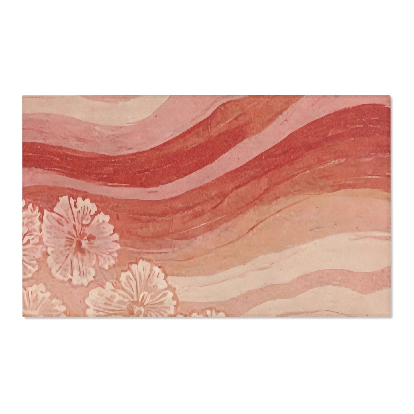 Flowing Abstract Art Area Rug, Funky, Colorful, & Unique Area Rugs, Custom Print Rug or Bathmat, 3 Sizes - 24x36 in, 36x60 in and 48x72 in