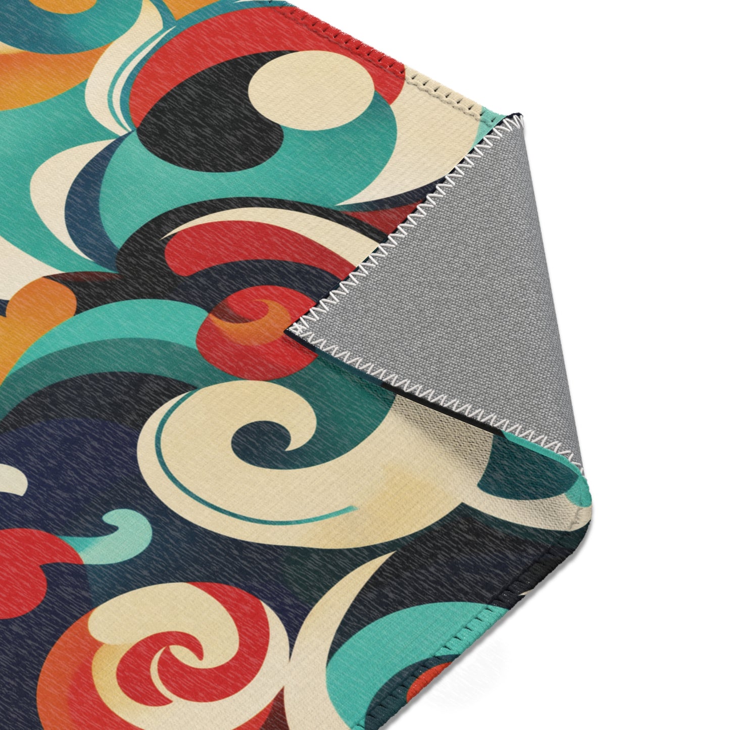 Modern Floral Boho Area Rug, Funky, Off White, & Unique Area Rugs, Custom Print Rug or Bathmat, 3 Sizes - 24x36 in, 36x60 in and 48x72 in
