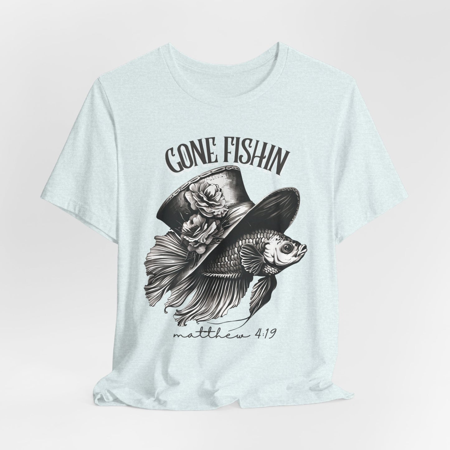 Gone Fishin' T-shirt - Unisex Jersey Short Sleeve Tee, Christian Merch, Christian Streetwear, Faith Based Shirt, Christian Apparel, Christian Shirts