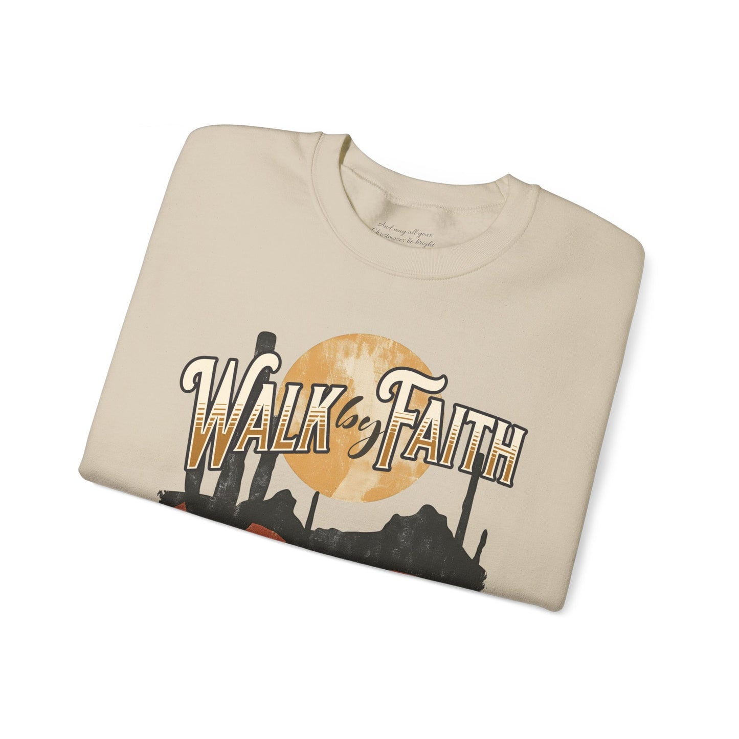 Walk by Faith Sweatshirt, Unisex Heavy Blend Crewneck, Jesus is the Reason, Jesus is King, Christian Merch, Glory to God