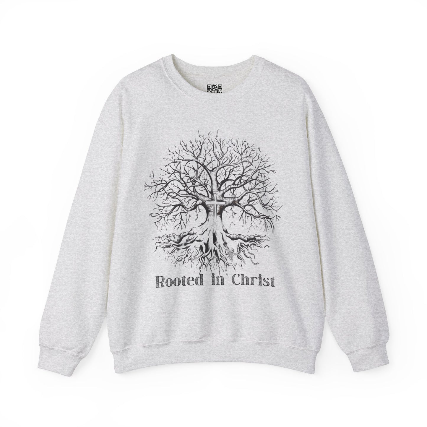 Rooted in Christ Unisex Heavy Blend Crewneck Sweatshirt, Christian Merch, Christian Streetwear, Ministry Shirt, Faith Based Shirt, Jesus Apparel
